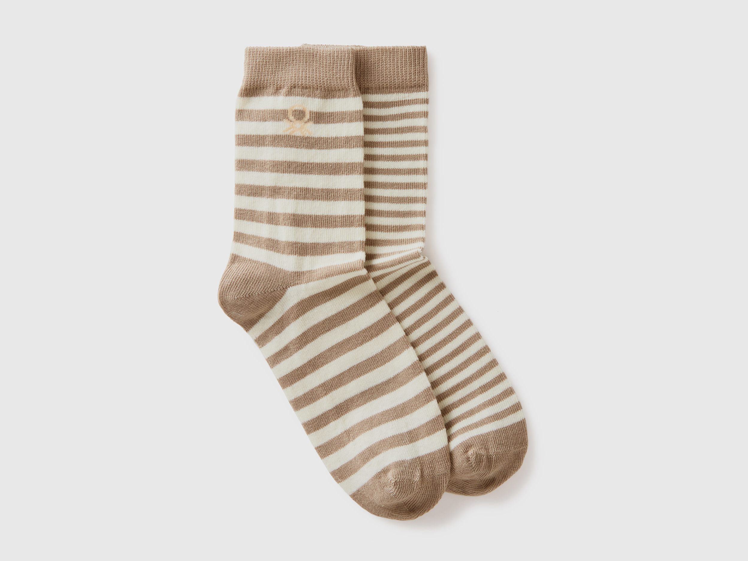 Image of Benetton, Mix & Match Long Striped Socks, size 39-41, Camel, Kids