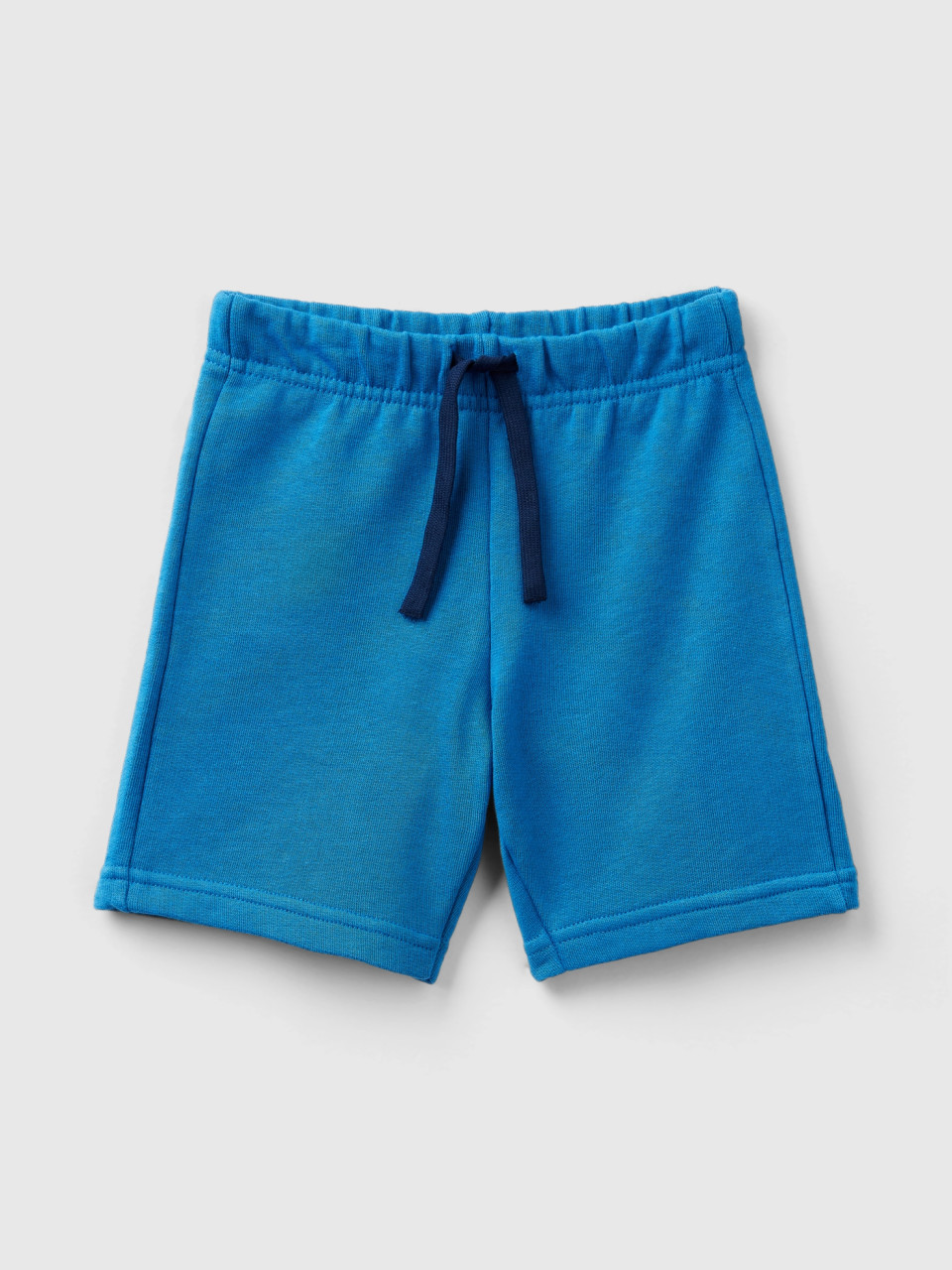 Benetton, Bermudas In 100% Organic Cotton Sweat, Blue, Kids