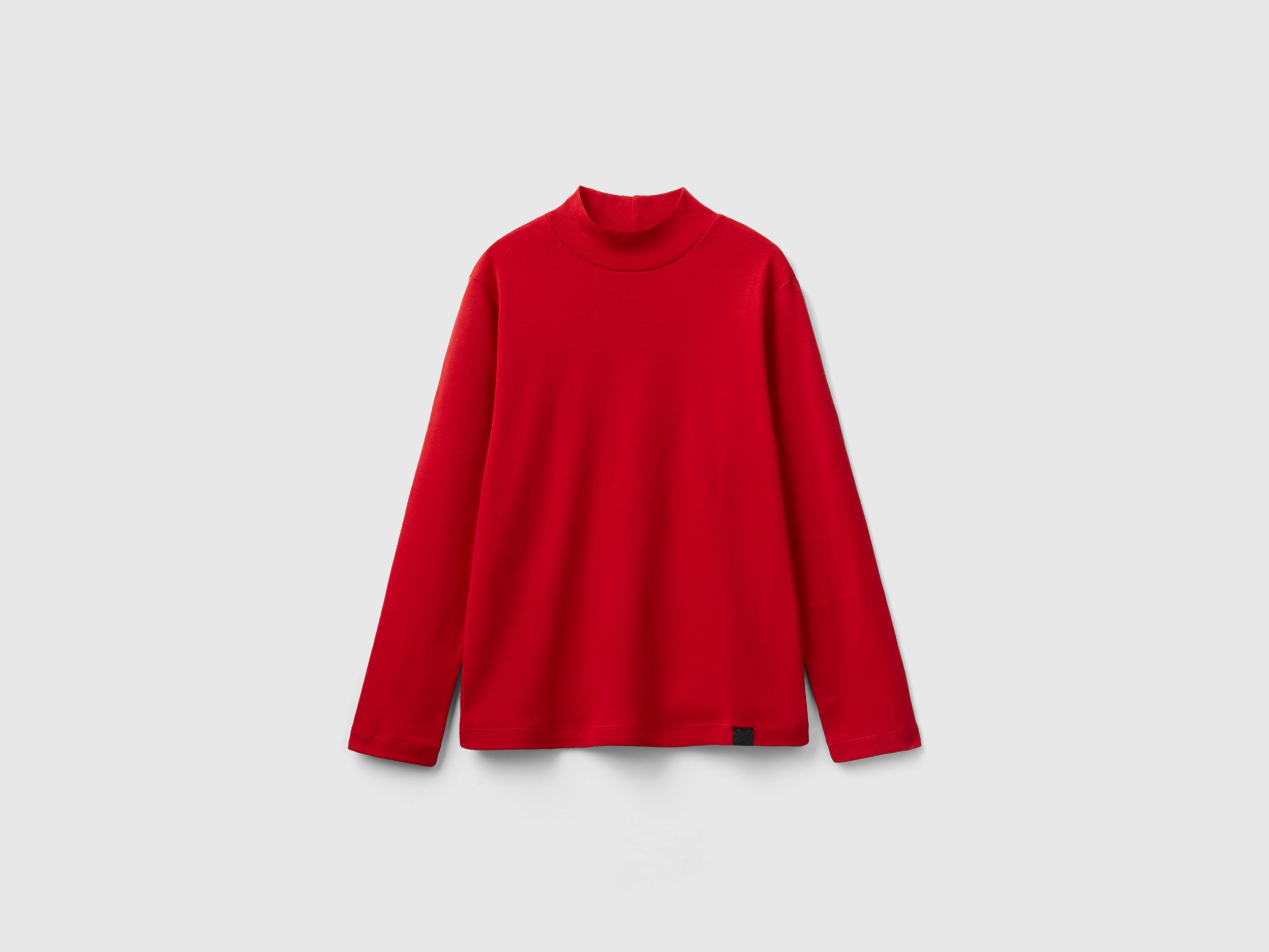 Benetton, Rubbed Knit Turtleneck T-shirt, size M, Red, Kids