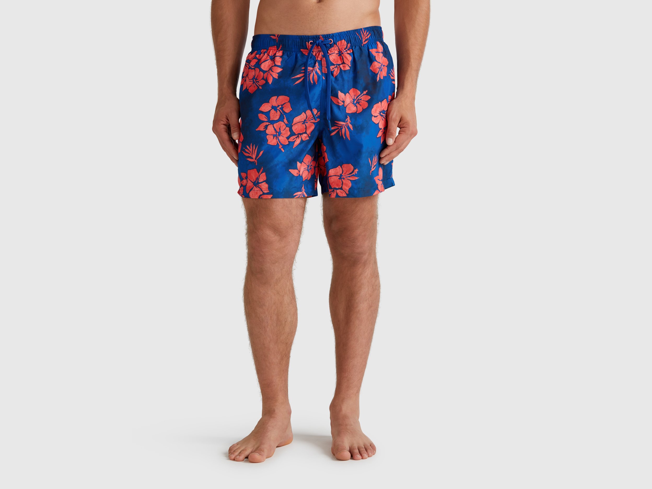 Benetton, Short De Bain En Nylon À Motifs, taille L, Bleu Foncé - United Colors of Benetton - Modalova