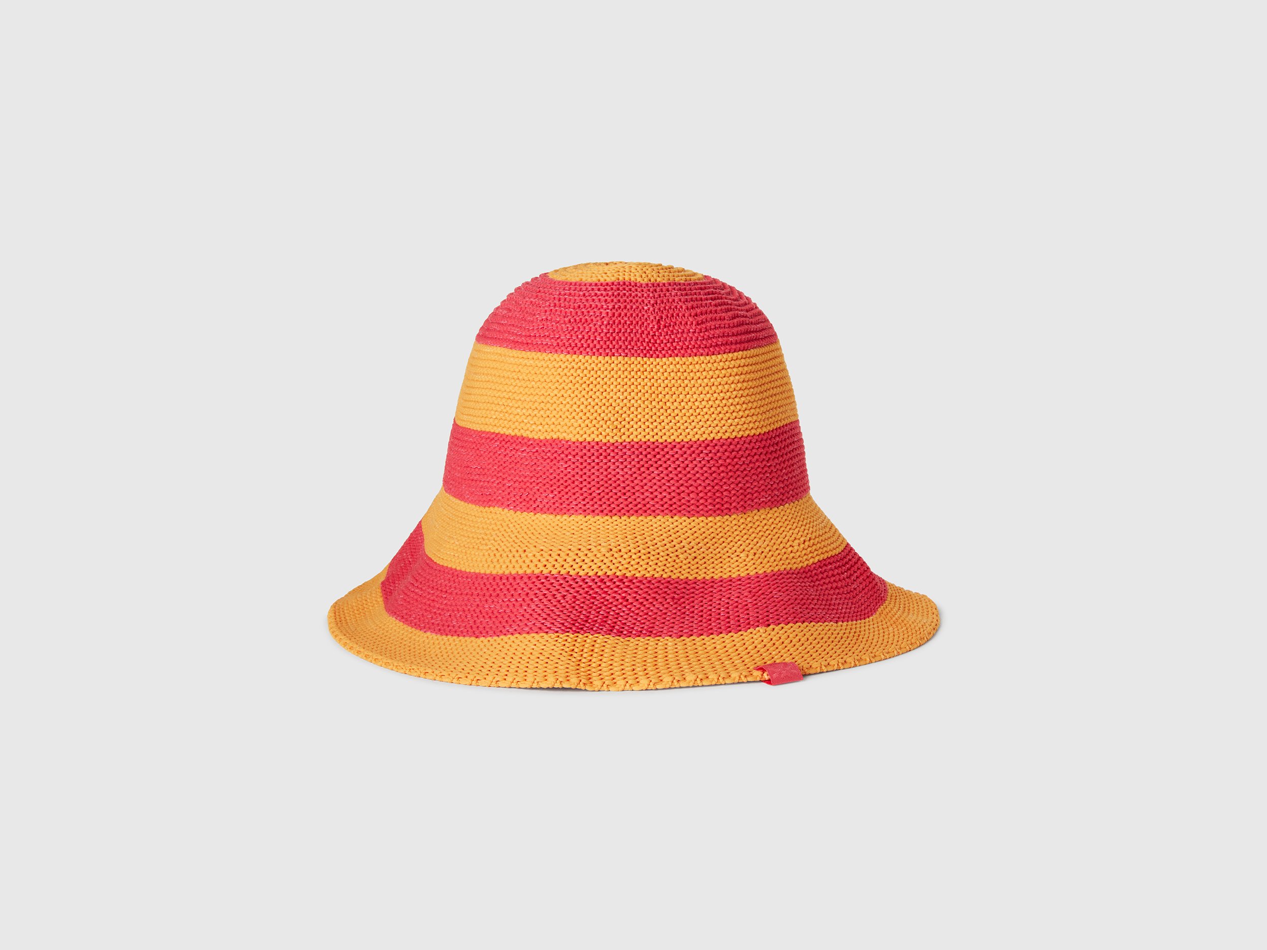  Benetton, Καπέλο Με Πορτοκαλί Και Φούξια Ρίγες, size M, Πολύχρωμο, Γυναικεία 2025