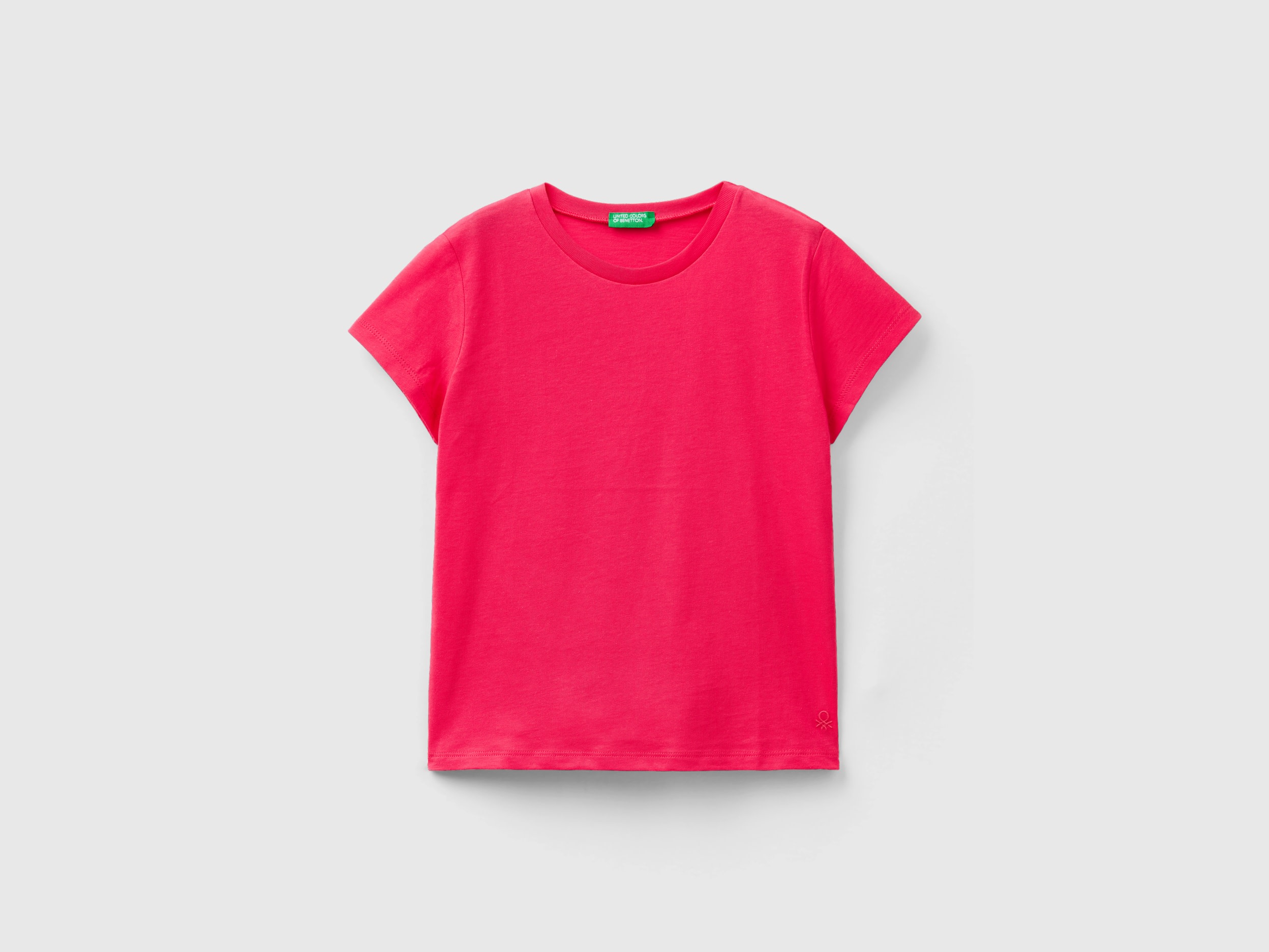 Benetton, T-shirt In Pure Organic Cotton, size M, Fuchsia, Kids