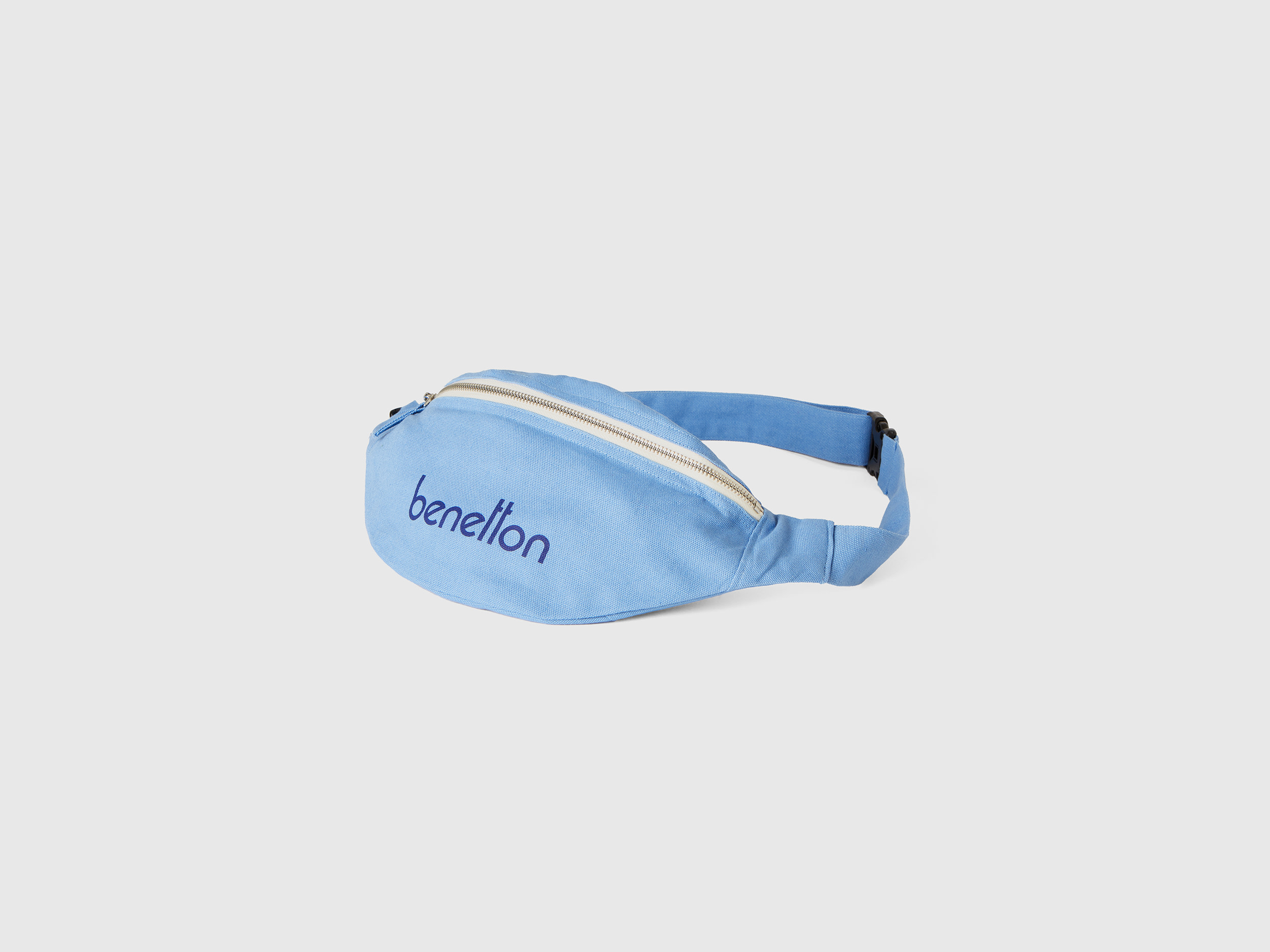 Benetton, Light Blue Pouch In Pure Cotton, Azzurro, Donna