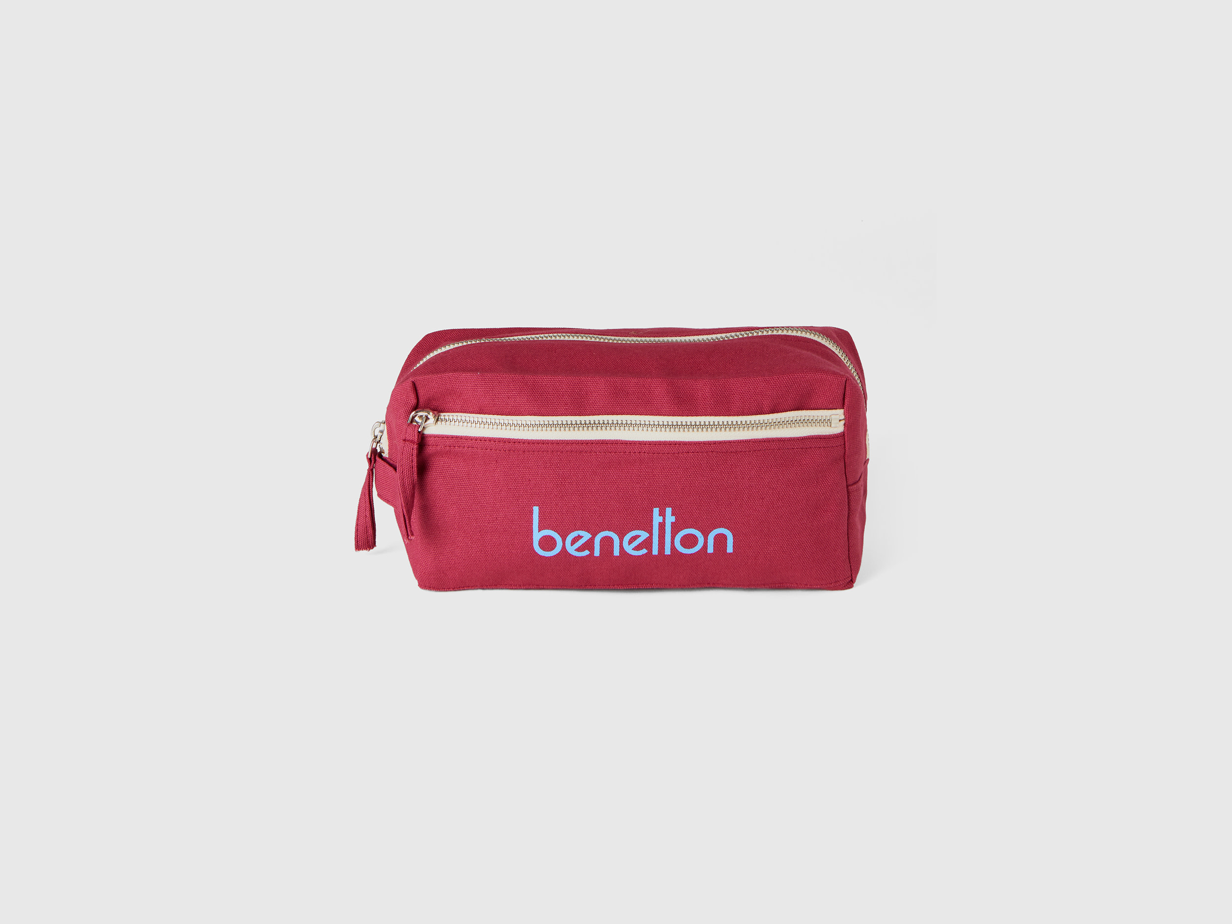 Benetton, Burgundy Beauty Case In Pure Cotton, size OS, Burgundy, Women