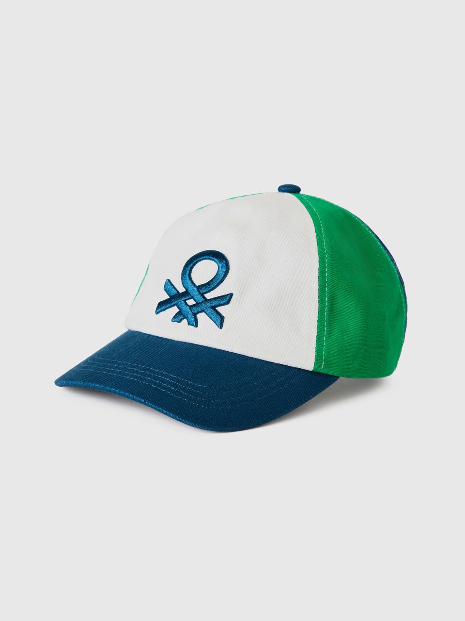 Benetton, Baseballcap Mit Logo, Blau, male