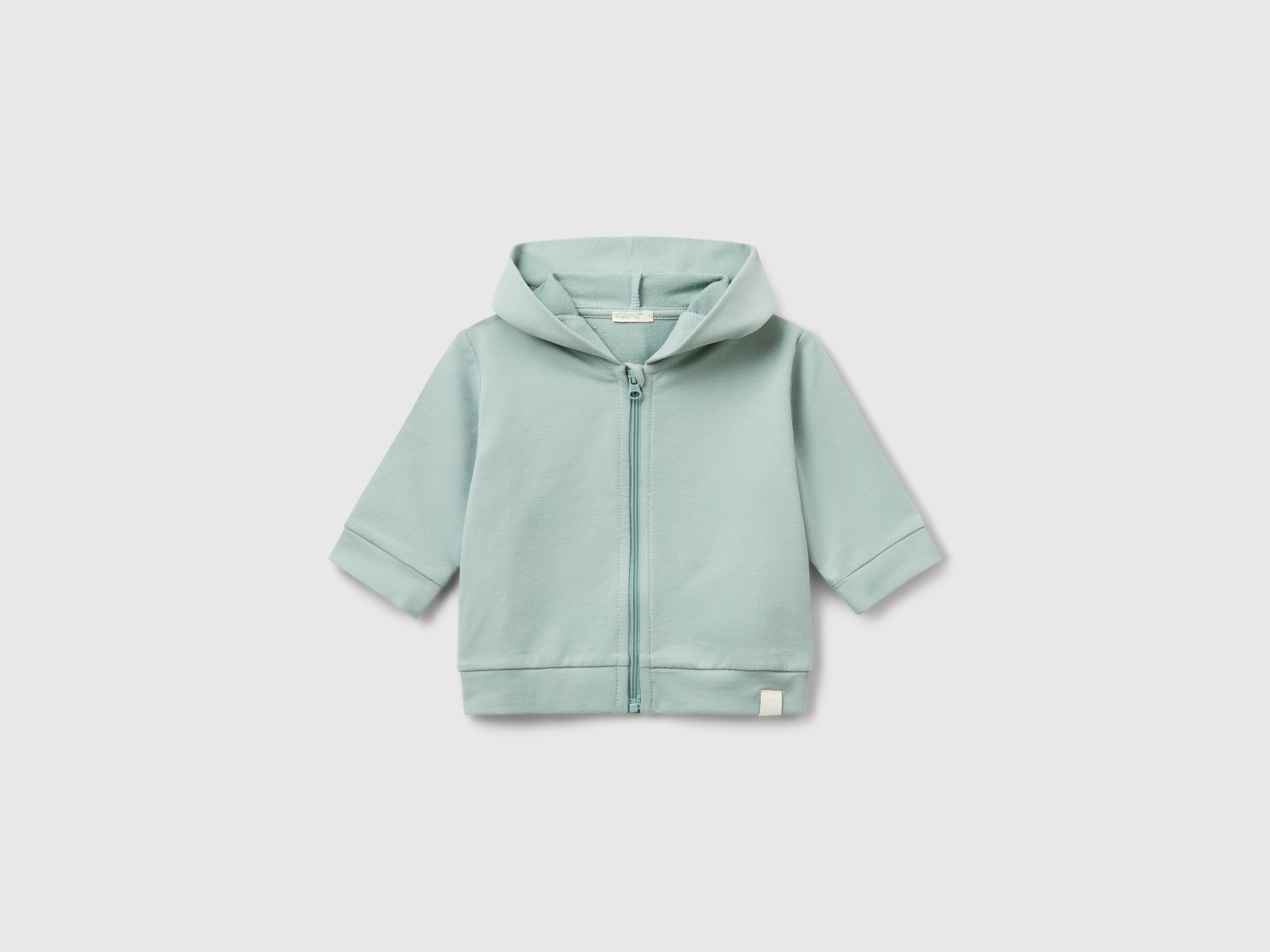 Benetton, Hoodie In Cotton, Size: 9-12, Aqua, Kids