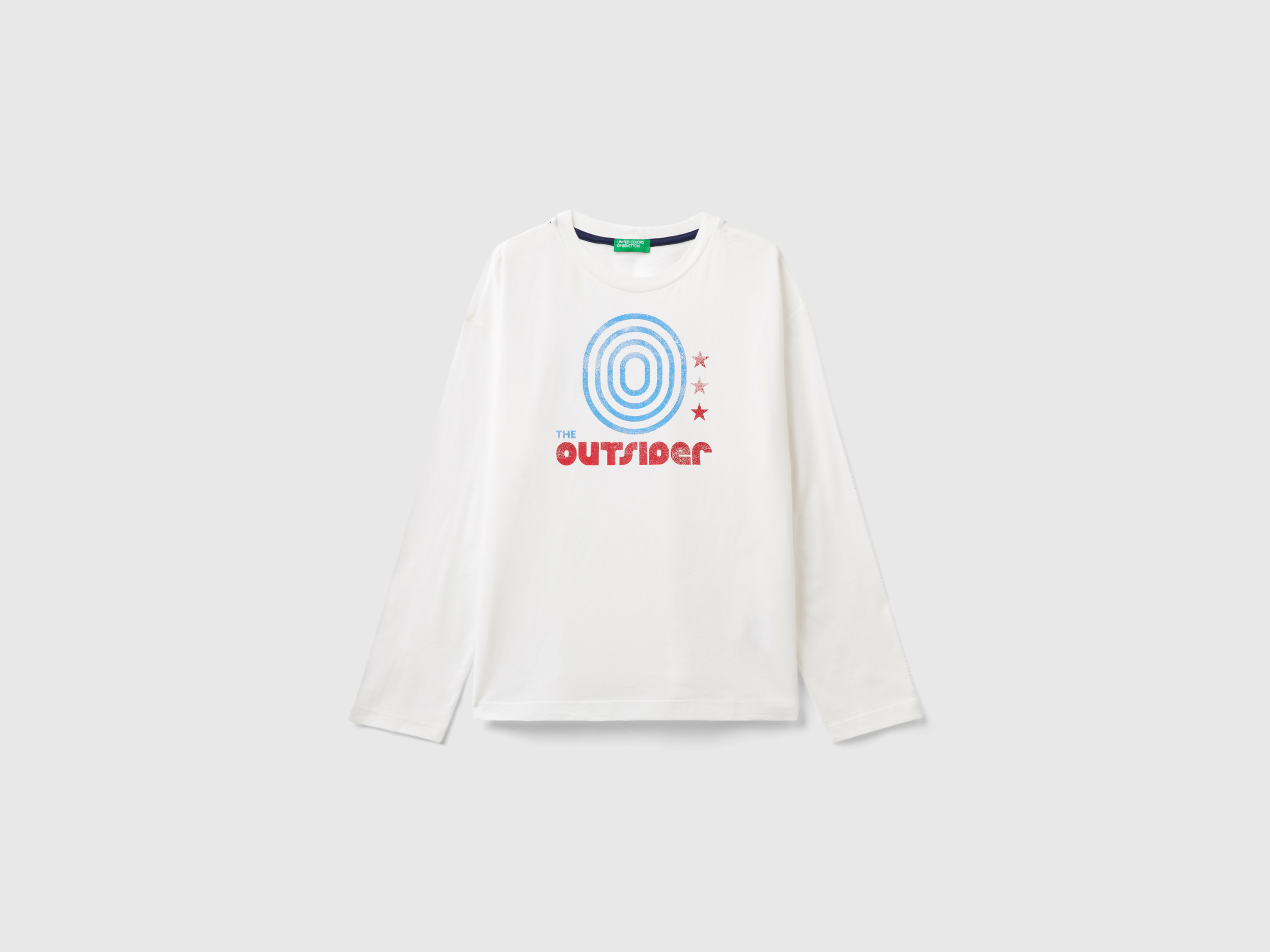 Benetton, T-shirt With Print In Warm Cotton, size 2XL, White, Kids