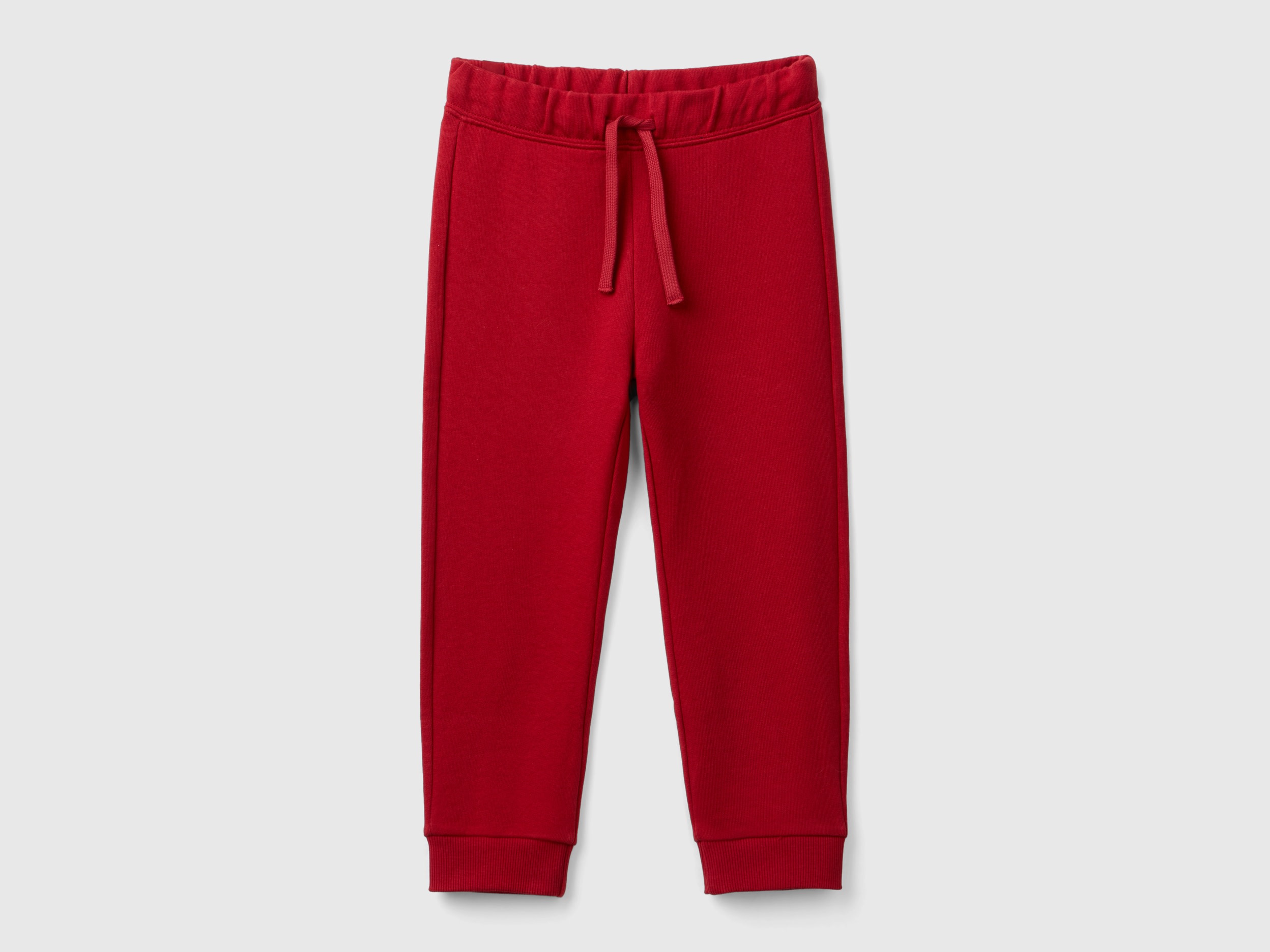 Benetton, Joggers In Felpa Regular Fit, Rosso, Bambini