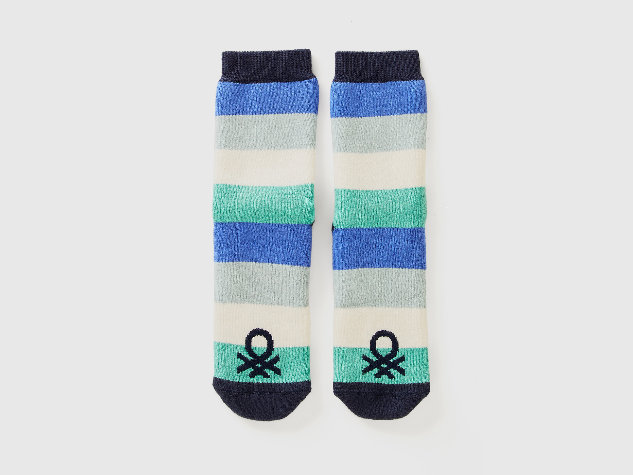 Benetton, Calzini Antiscivolo Verdi E Blu, Multicolore, Bambini