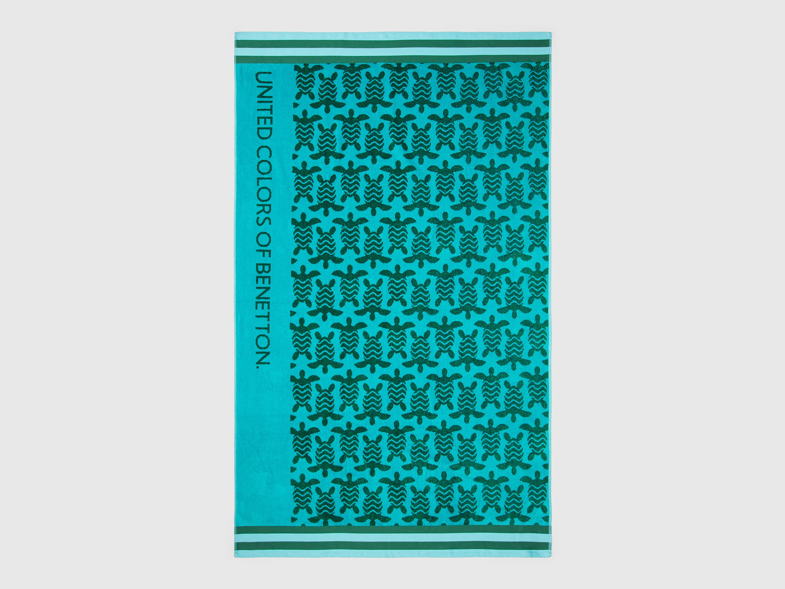 Benetton, Beach Towel With Turtles, size OS, Turquoise, Men