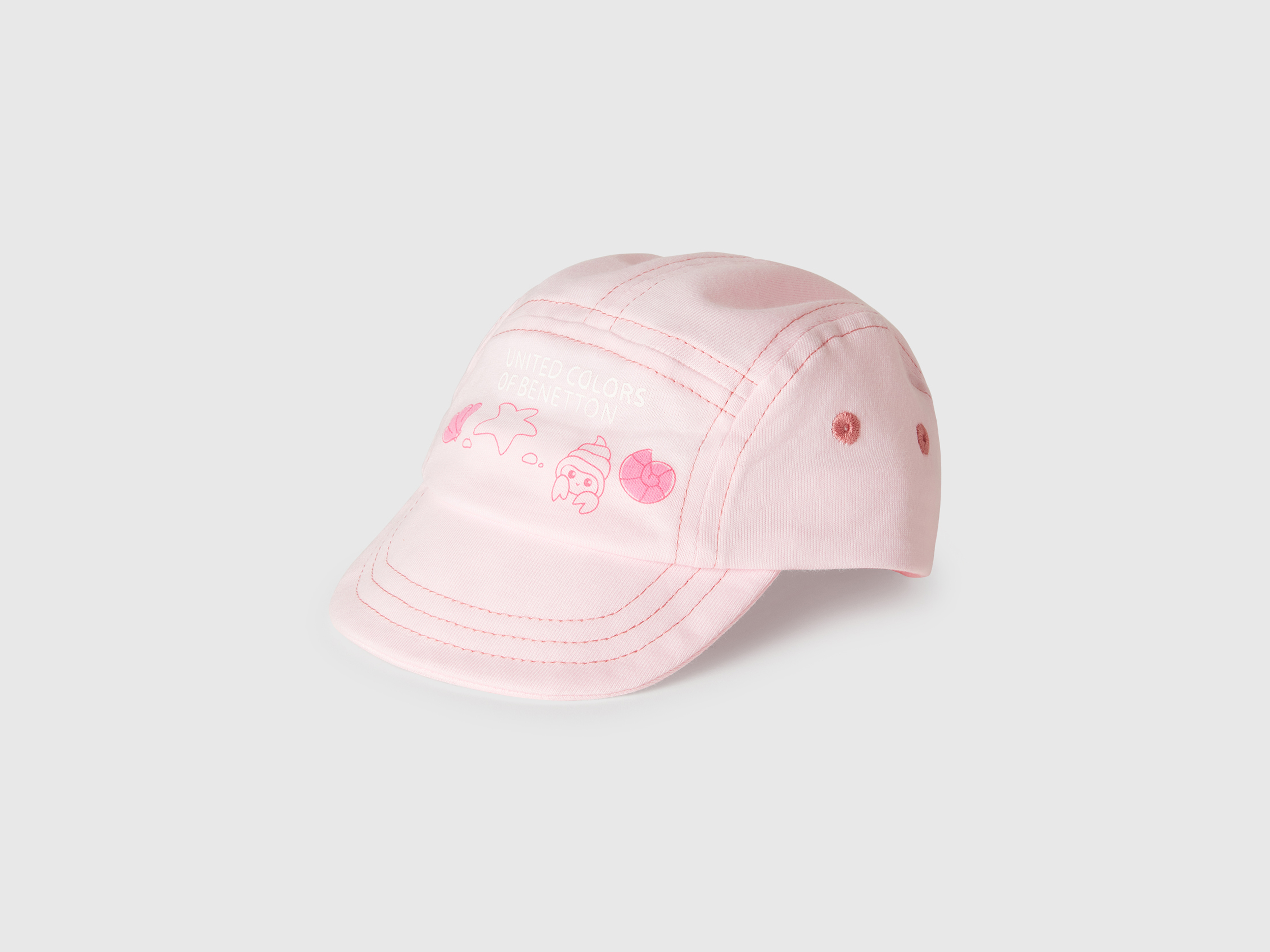 Benetton, Baseball Cap With Print, size 12-18, Pink, Kids