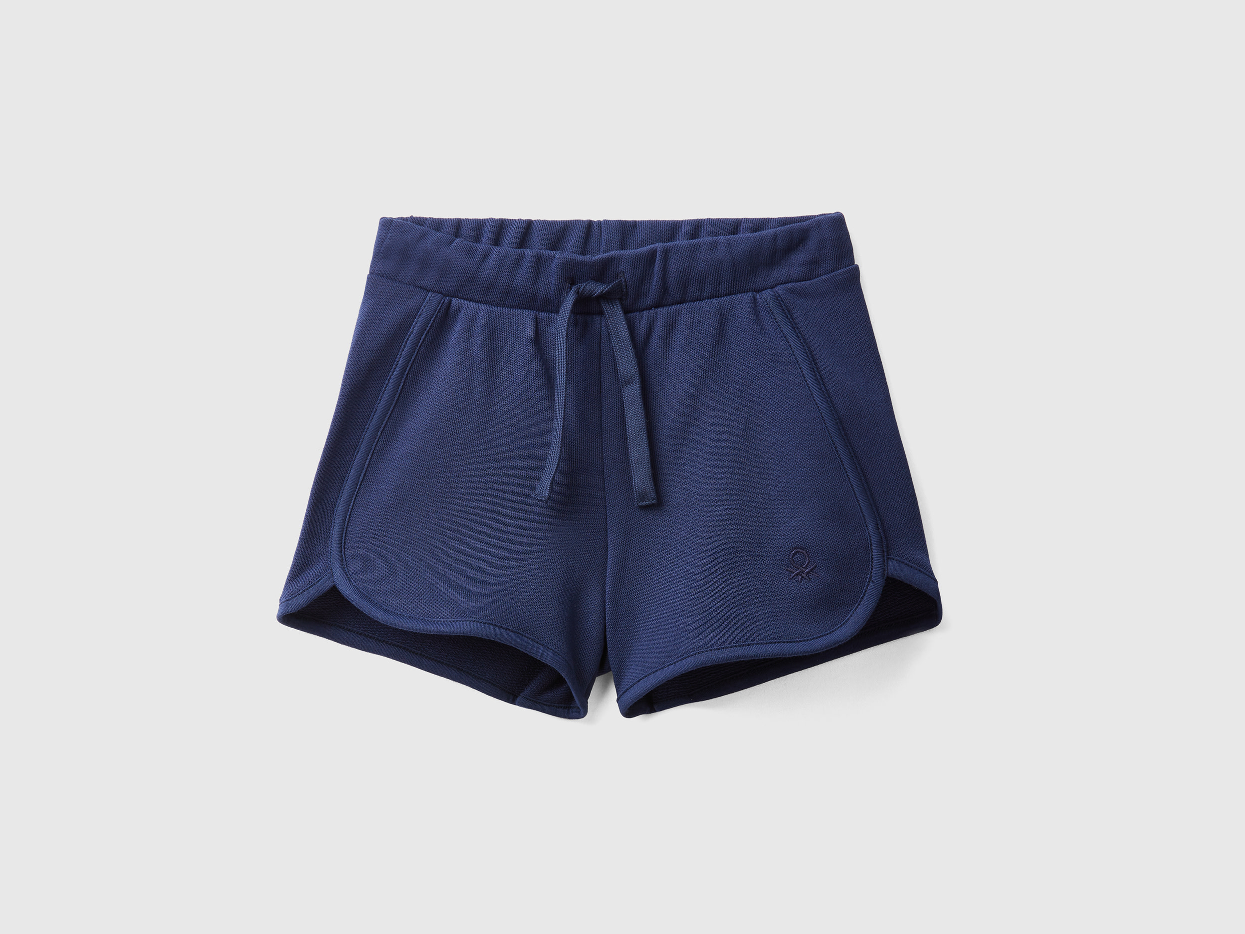 Image of Benetton, Sweat Shorts In 100% Organic Cotton, size 110, Dark Blue, Kids
