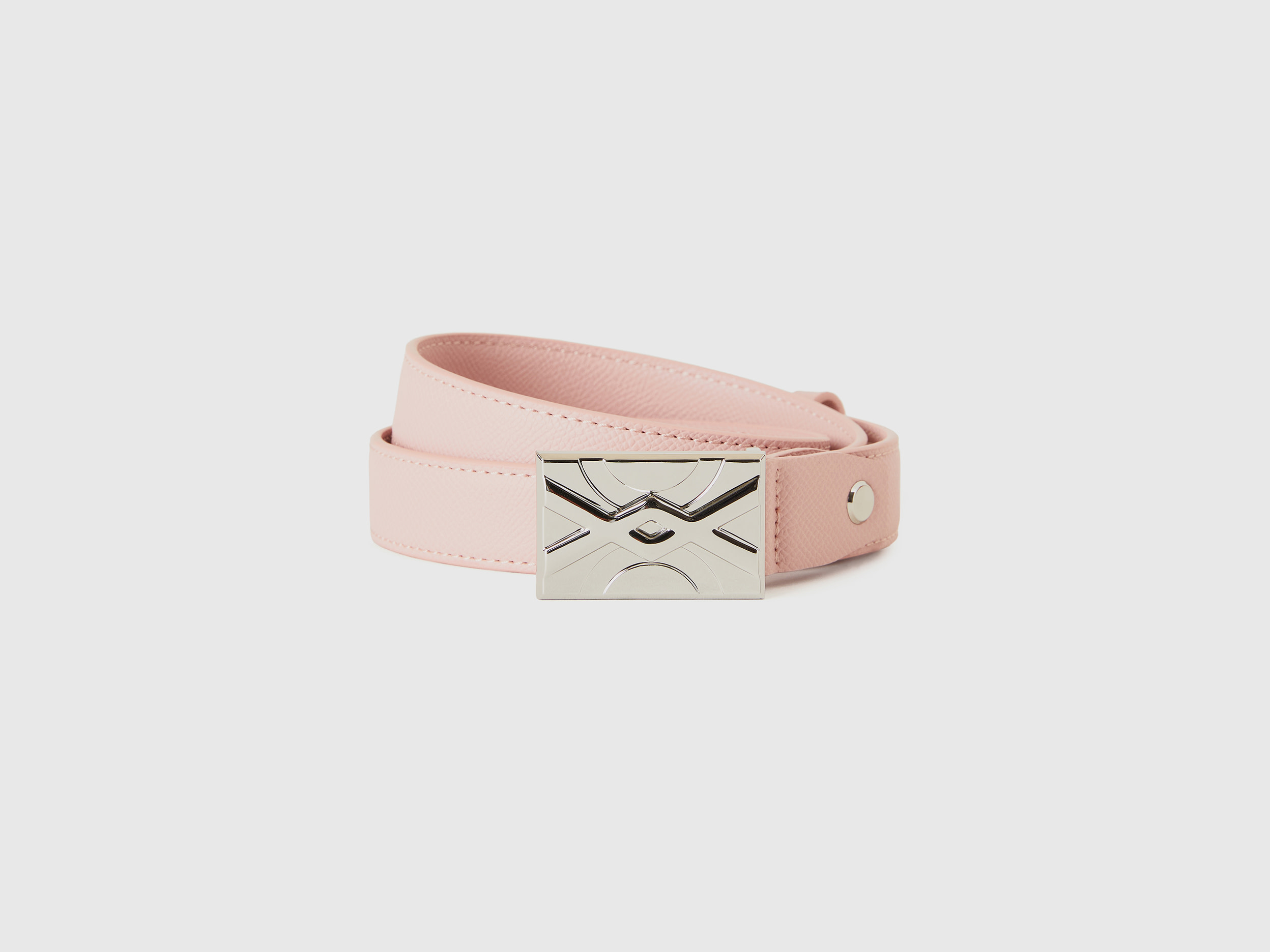 Benetton, Cintura Sottile Rosa Cipria, Rosa Tenue, Donna
