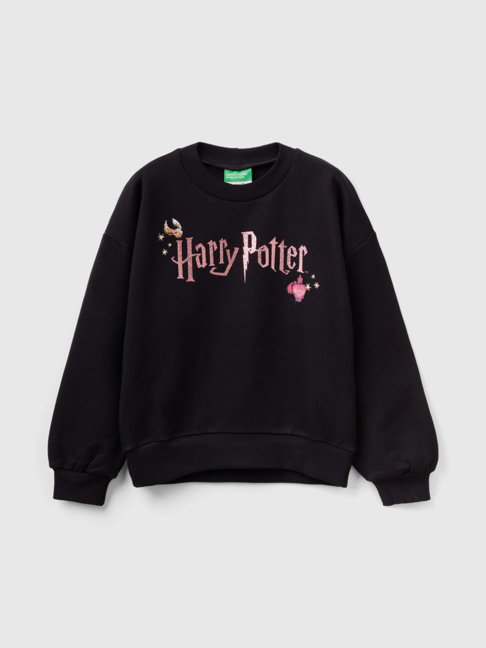 Benetton, Harry Potter Sweatshirt With Glitter, Black, Kids