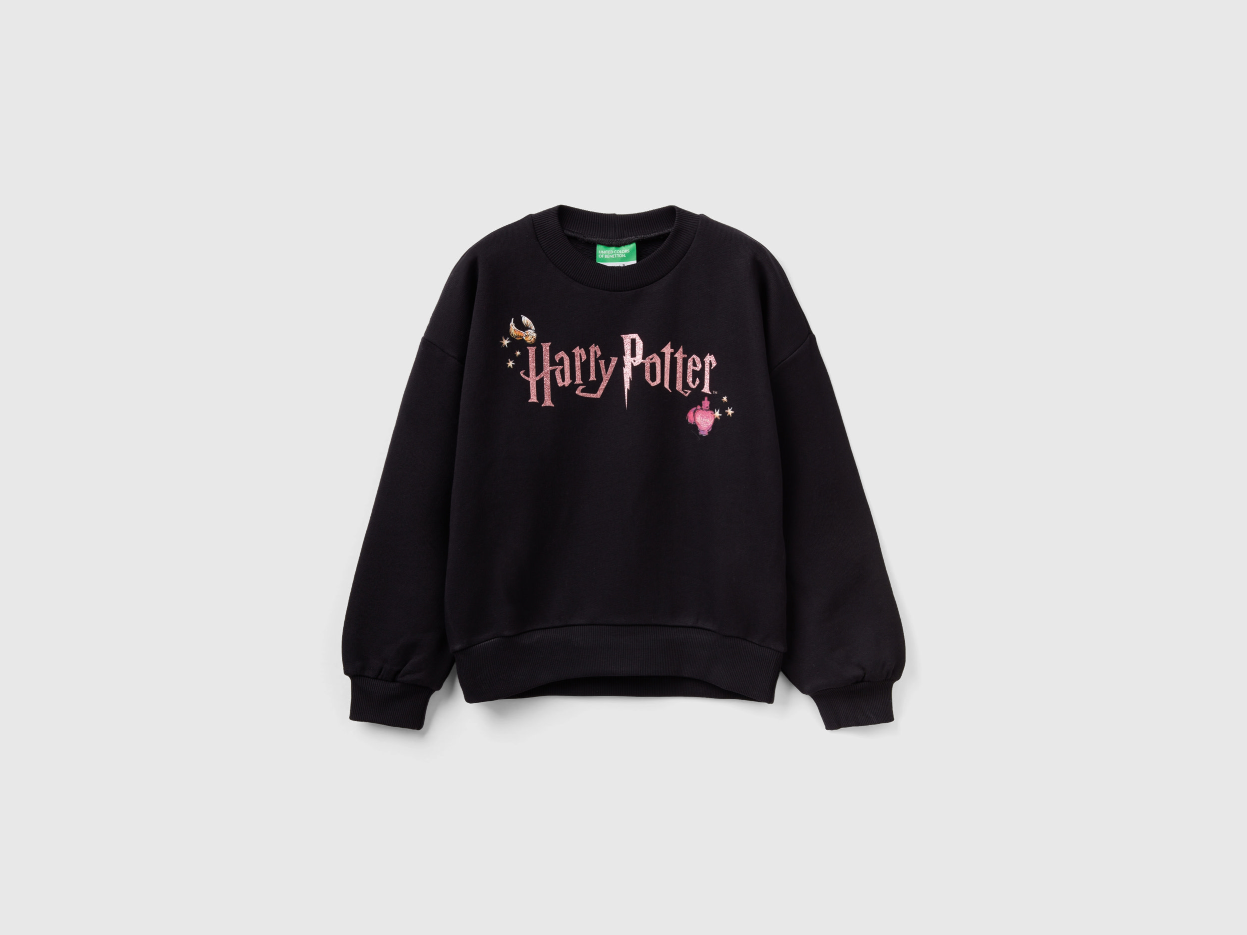 Benetton, Harry Potter Sweatshirt With Glitter, size 3XL, Black, Kids