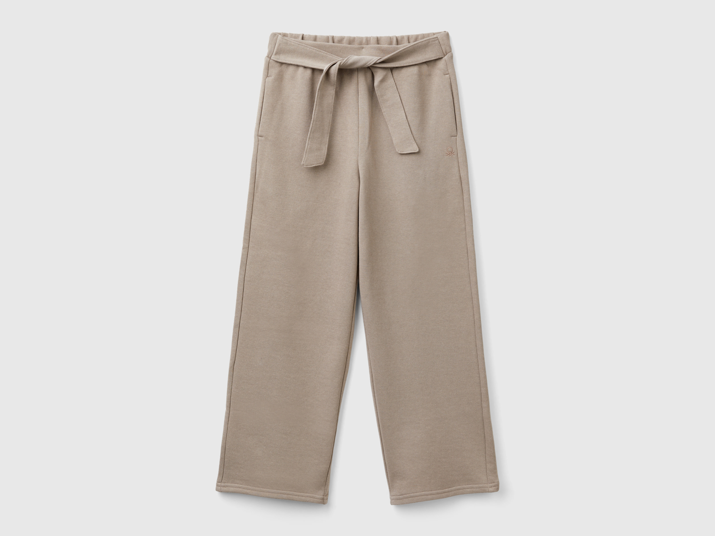 Benetton, Pantaloni In Felpa Con Fusciacca, Tortora, Bambini