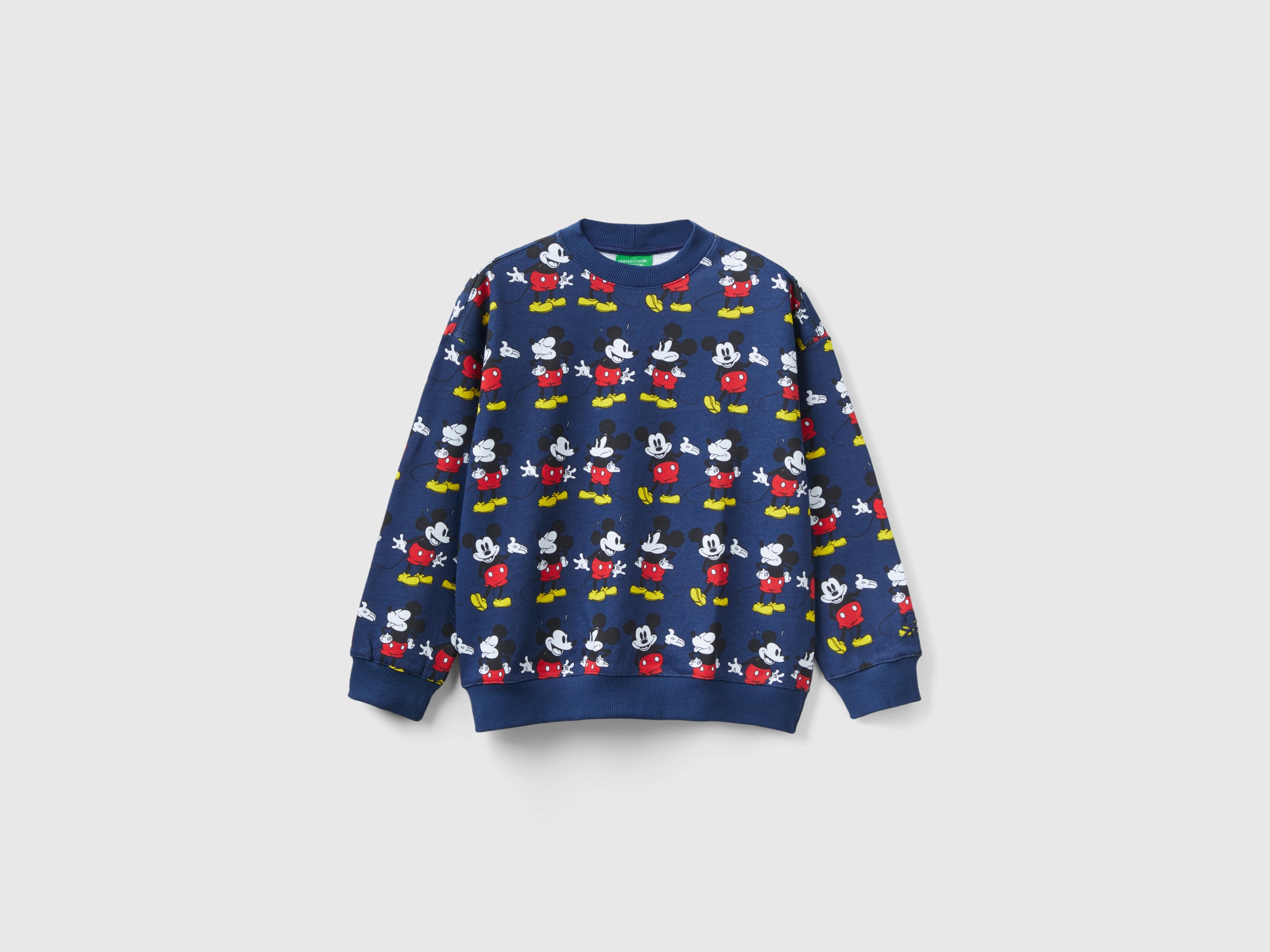 Benetton, Dark Blue Sweatshirt With Mickey Mouse Print, size 2XL, Dark Blue, Kids