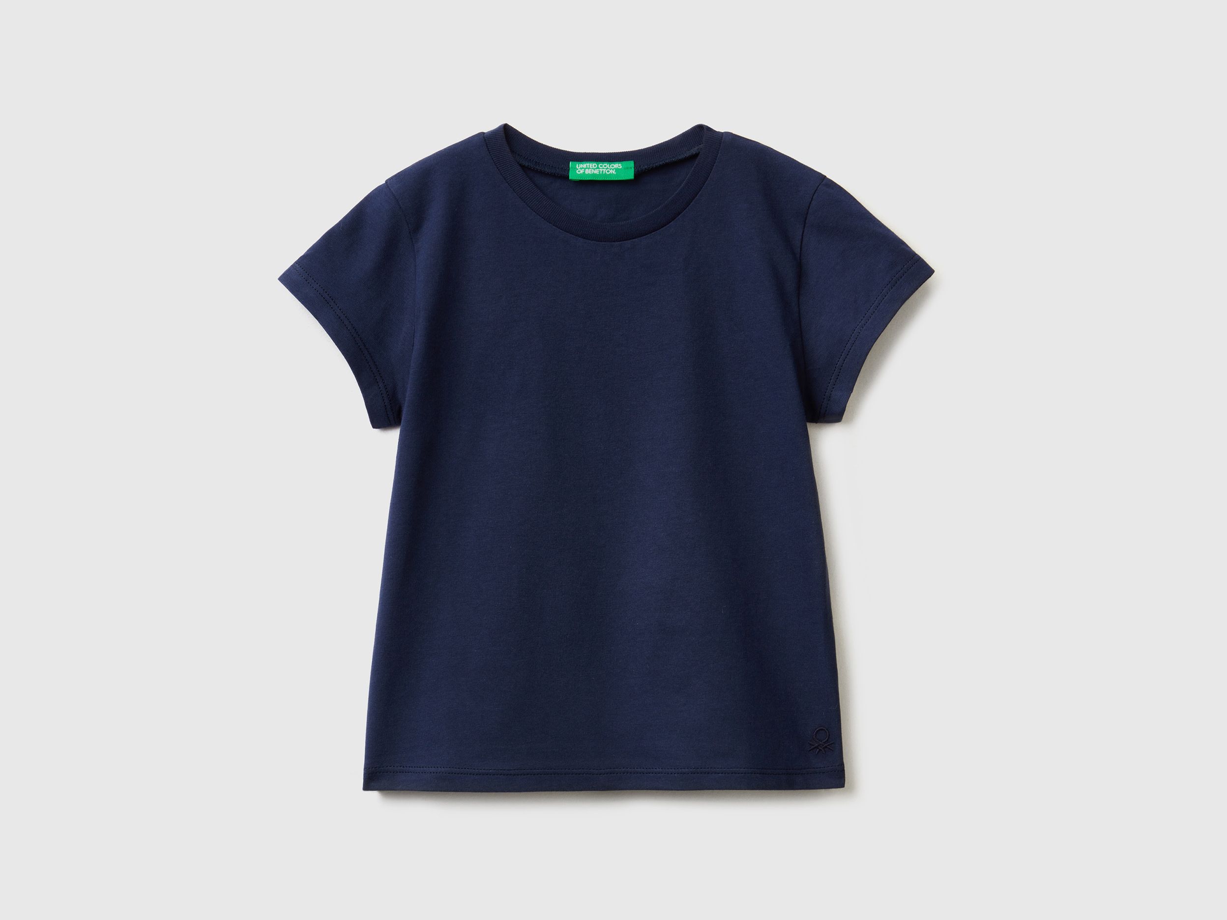 Benetton, 100% Organic Cotton T-shirt, size 5-6, Dark Blue, Kids