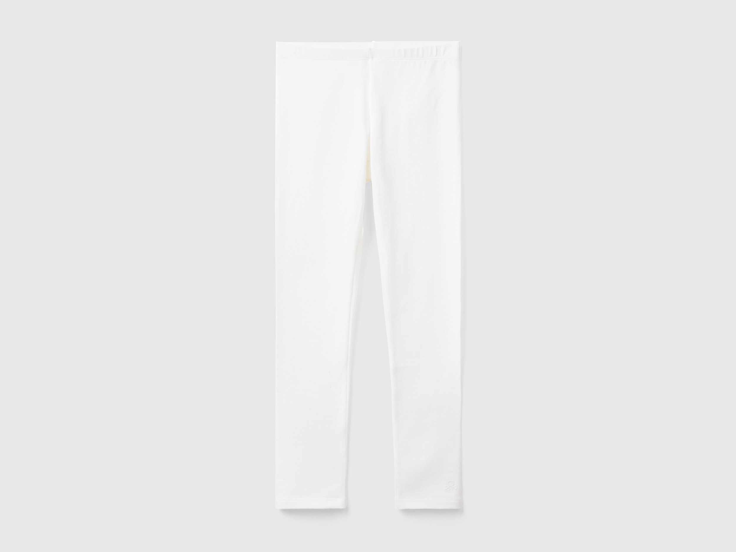 Benetton, Leggings In Stretch Cotton With Logo, size M, White, Kids
