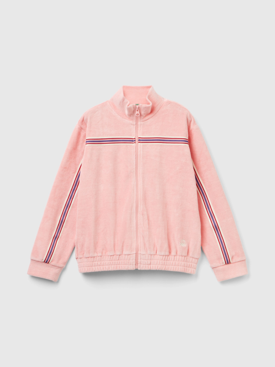 Benetton, Sweatshirt Aus Chenille Mit Hohem Kragen, Pink, female