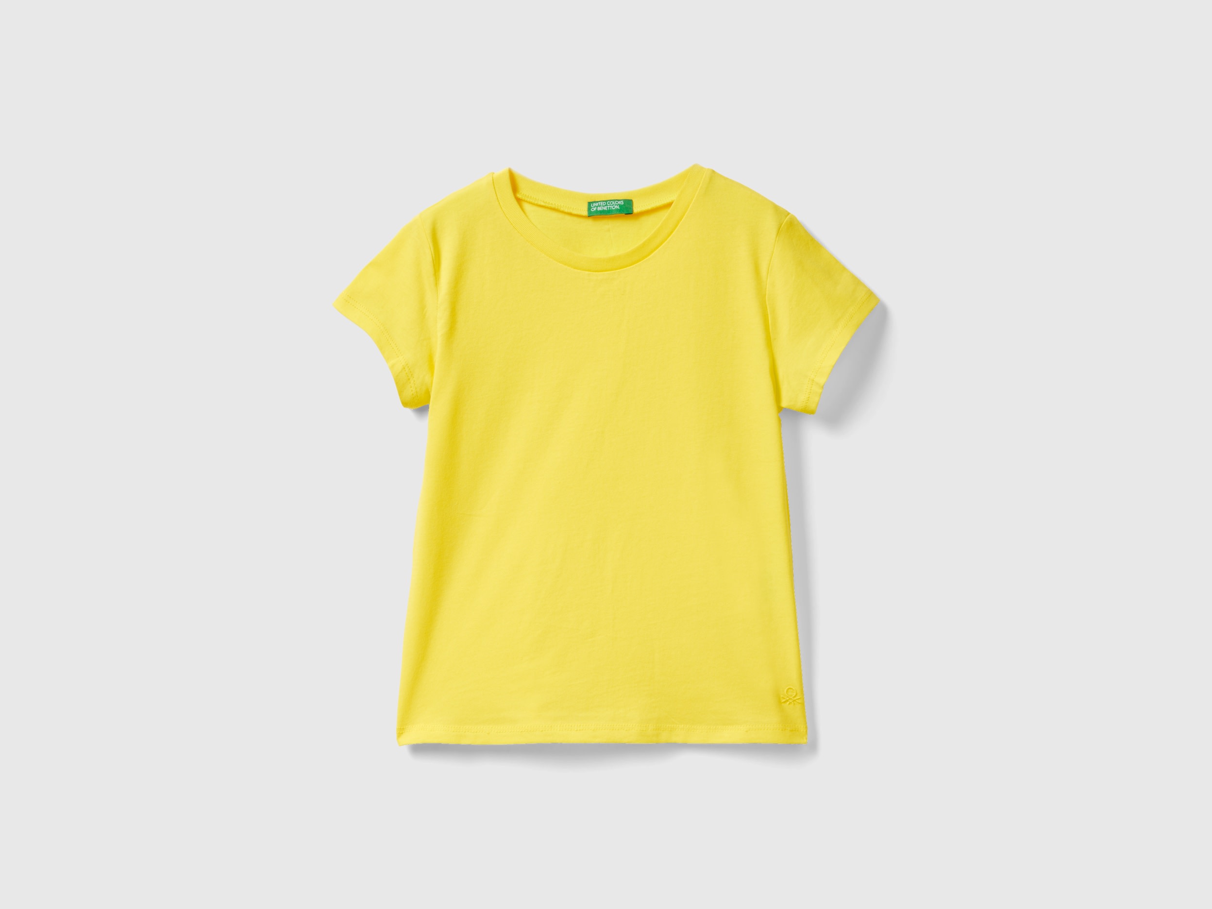 Benetton, T-shirt In Pure Organic Cotton, size 3XL, Yellow, Kids