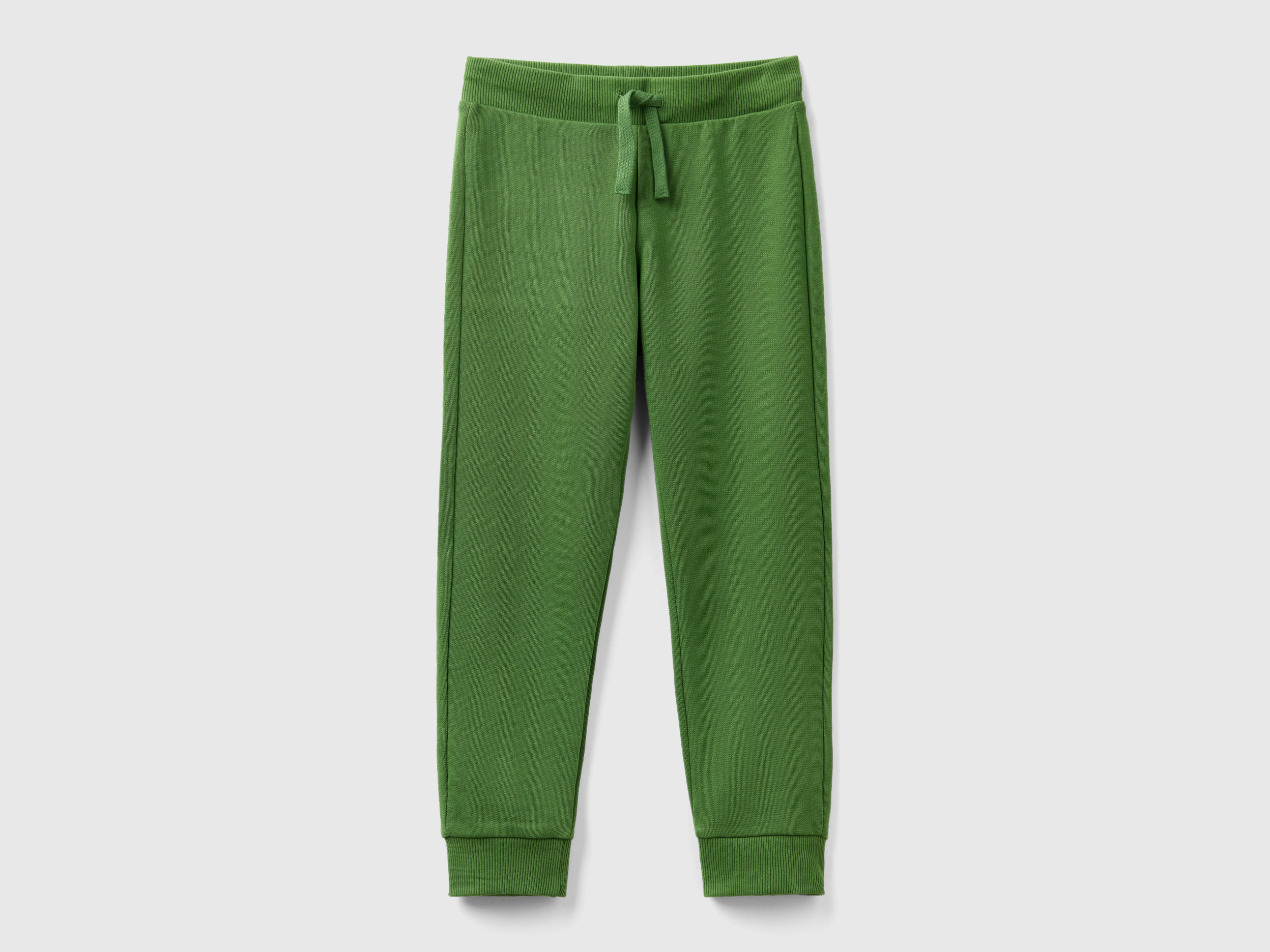 Benetton, Sporty Trousers With Drawstring, size 2XL, Military Green, Kids