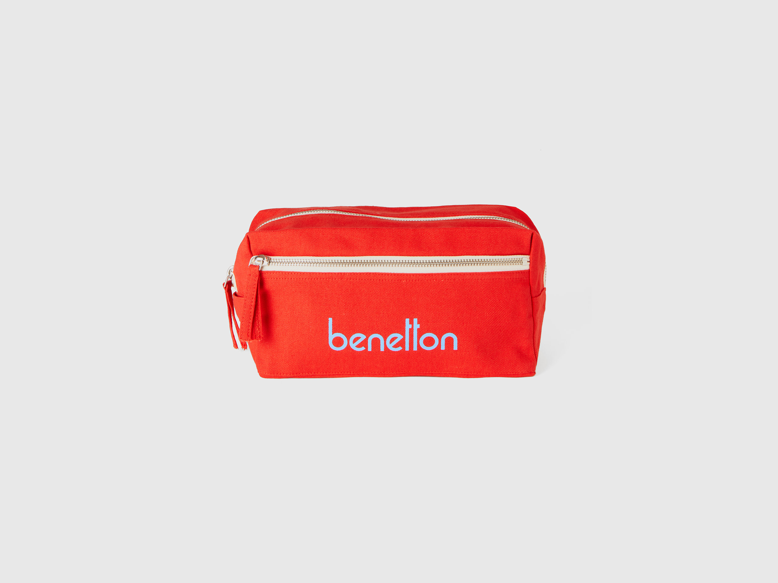 Benetton, Red Beauty Case In Pure Cotton, Rosso, Donna