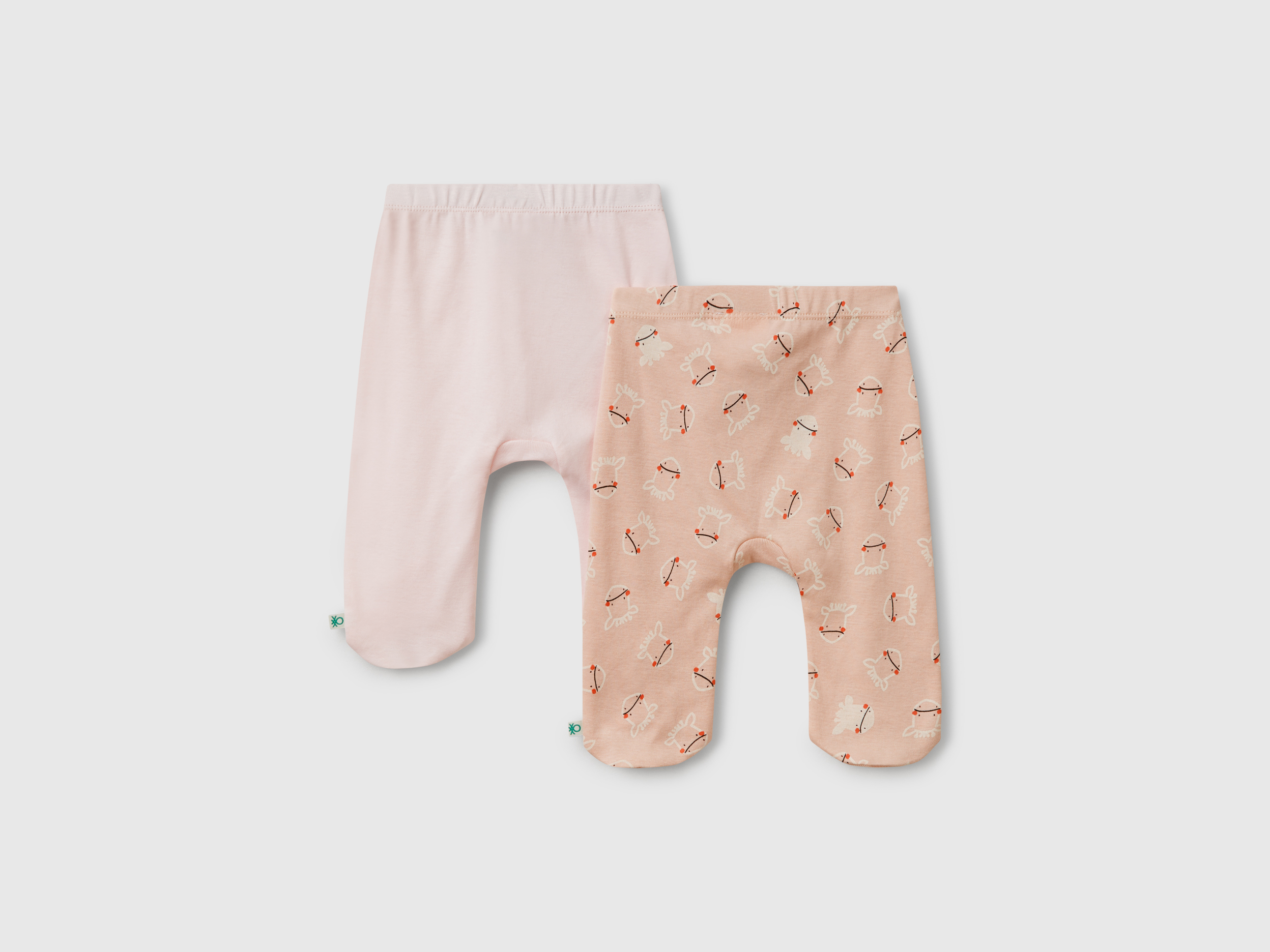 Benetton, Δύο Παντελόνια Από Βαμβακερό, size 9-12, Απαλο Ροζ, Παιδικά φωτογραφία
