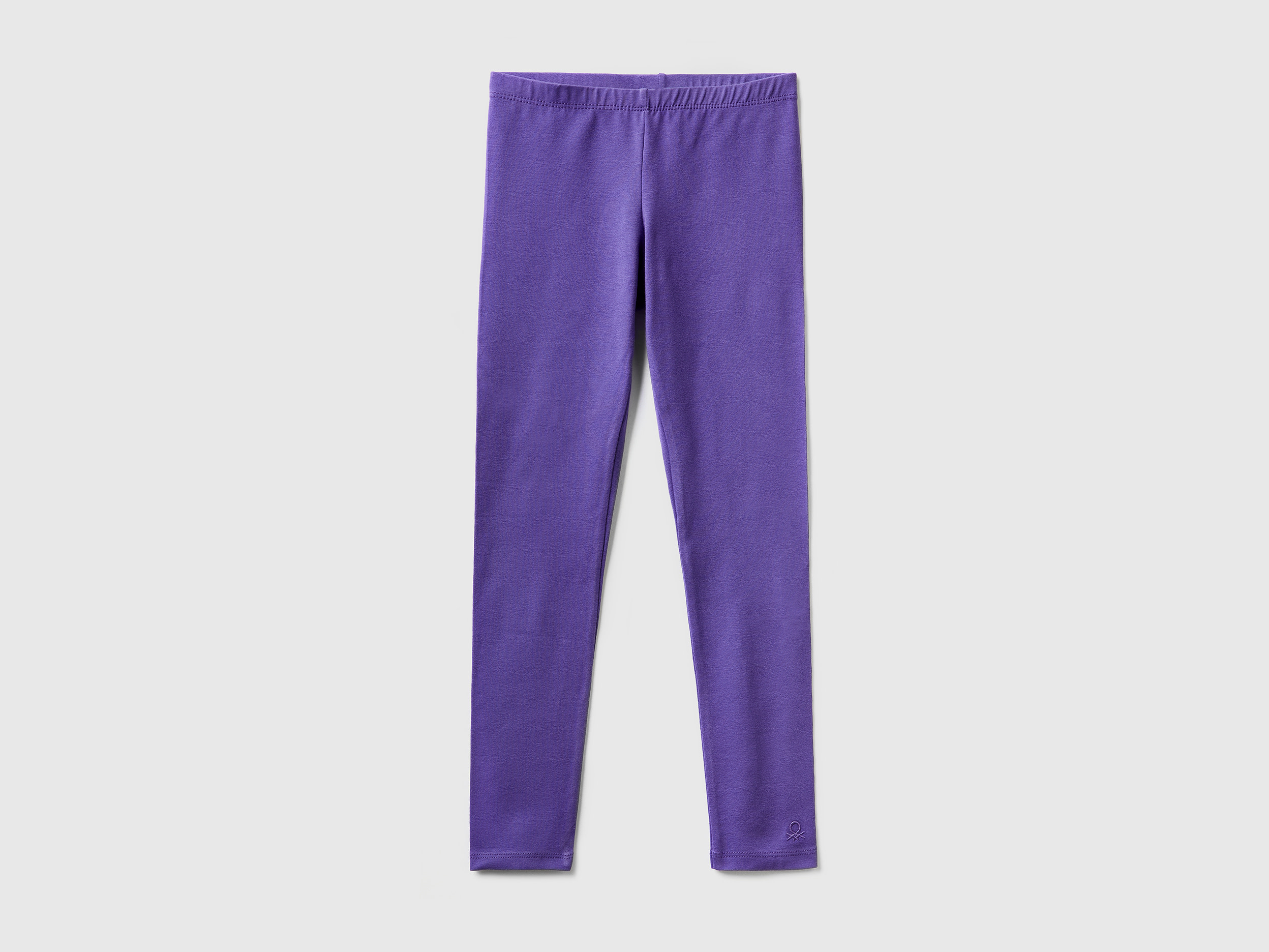 Benetton, Leggings In Stretch Cotton With Logo, size 3XL, Violet, Kids