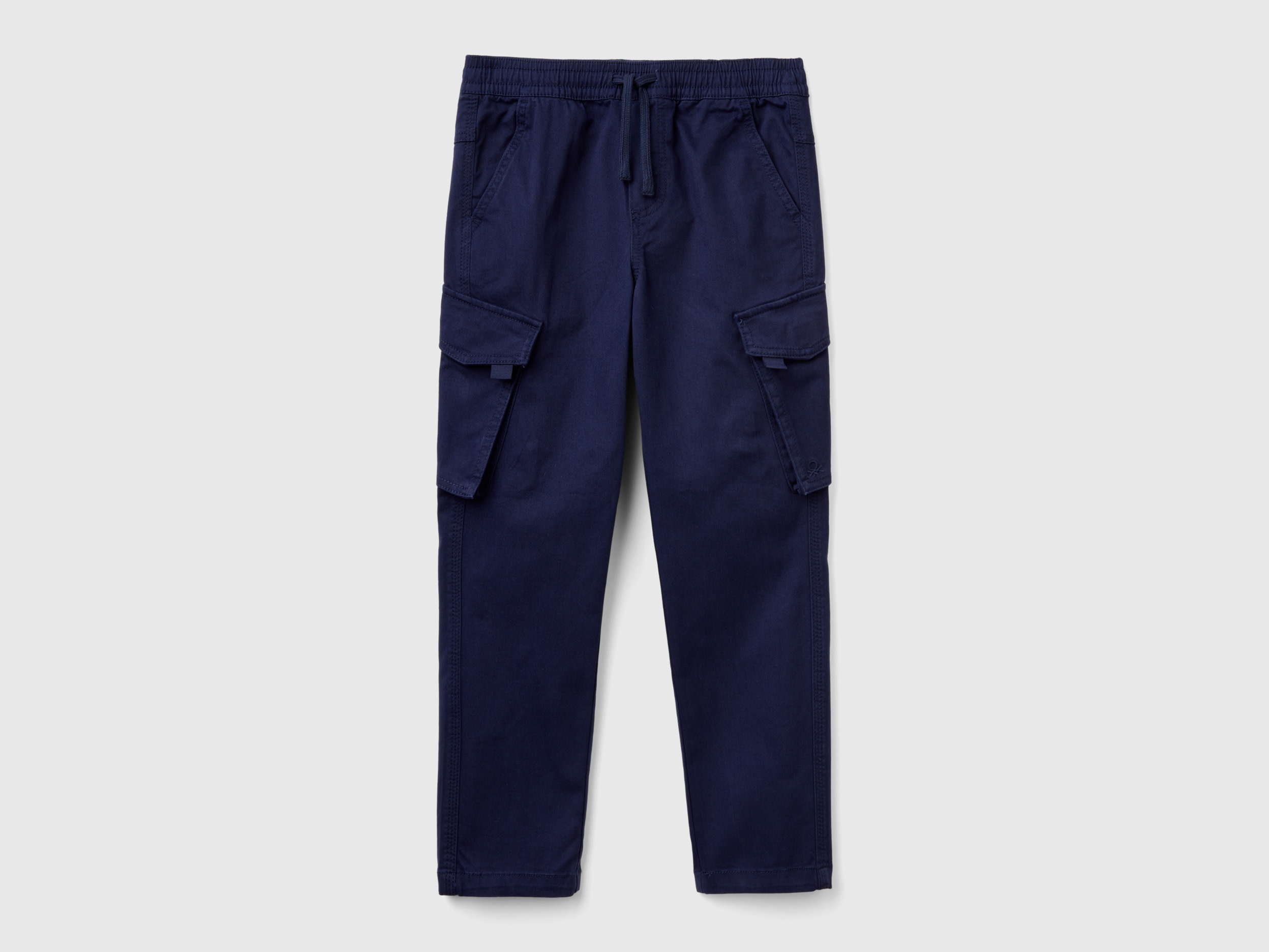 Benetton, Pantaloni Cargo Slim Fit, Blu Scuro, Bambini