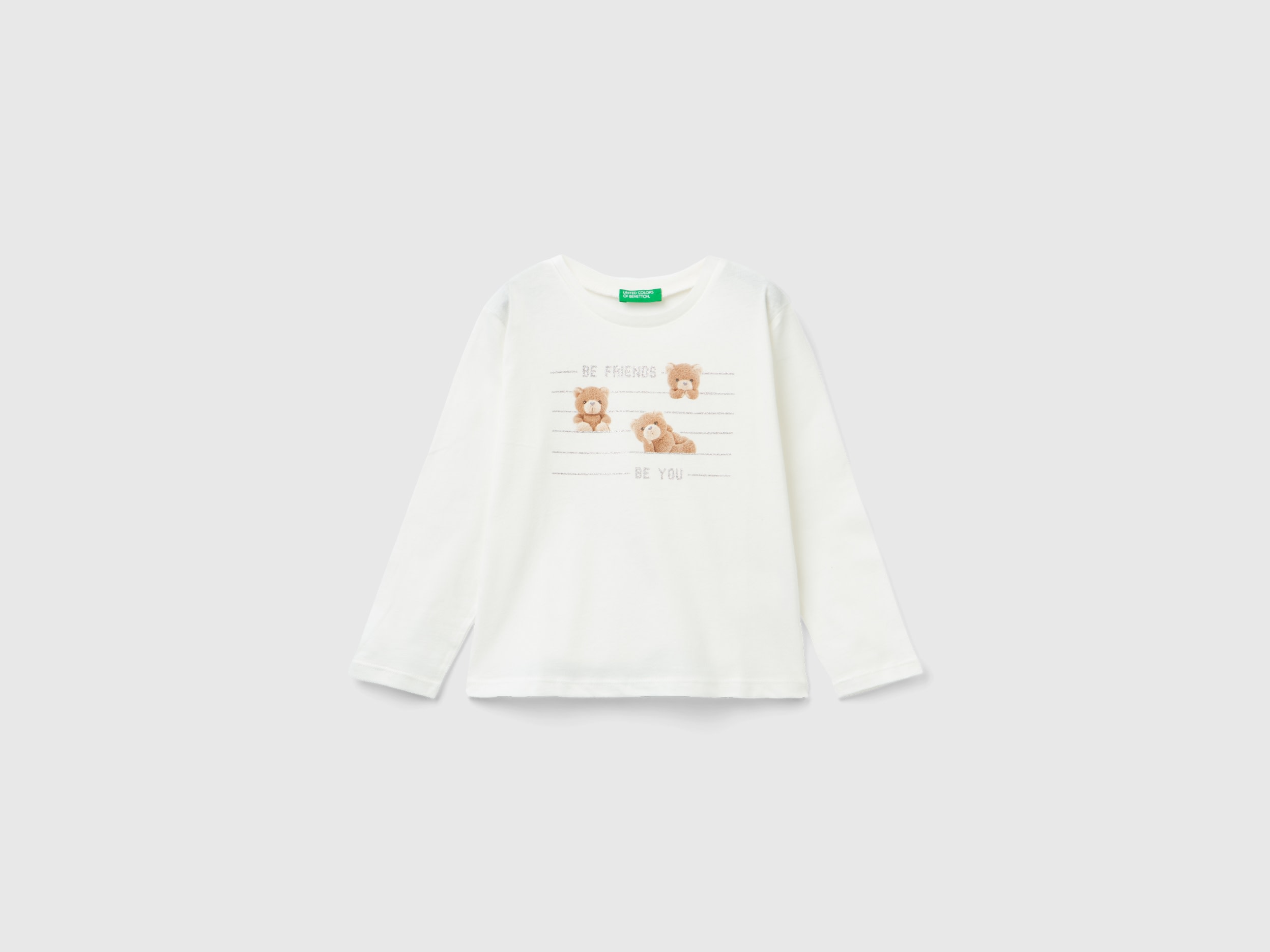 Benetton, T-shirt With Photo Print, size 4-5, Creamy White, Kids