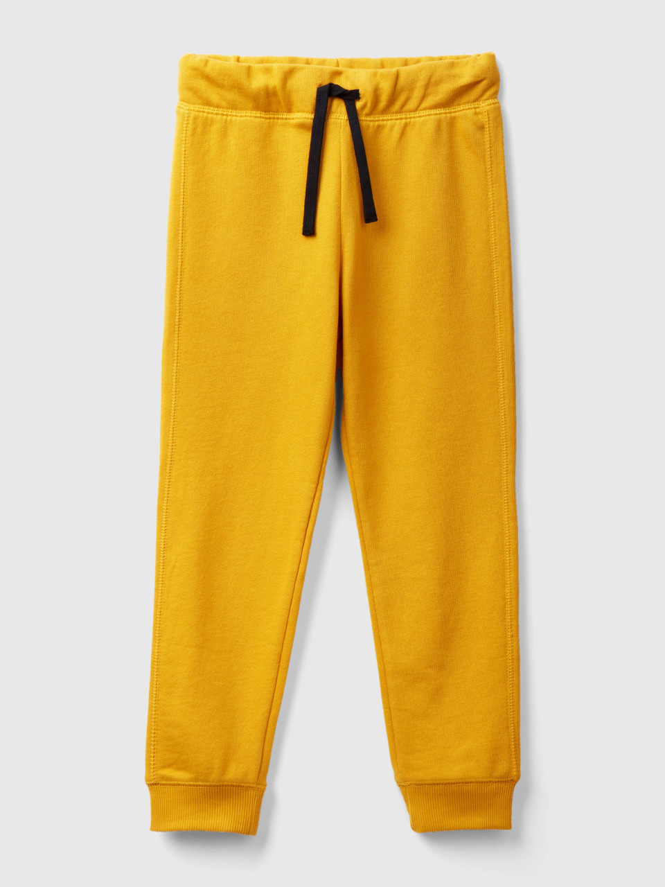 Benetton, 100% Cotton Sweatpants, Yellow, Kids