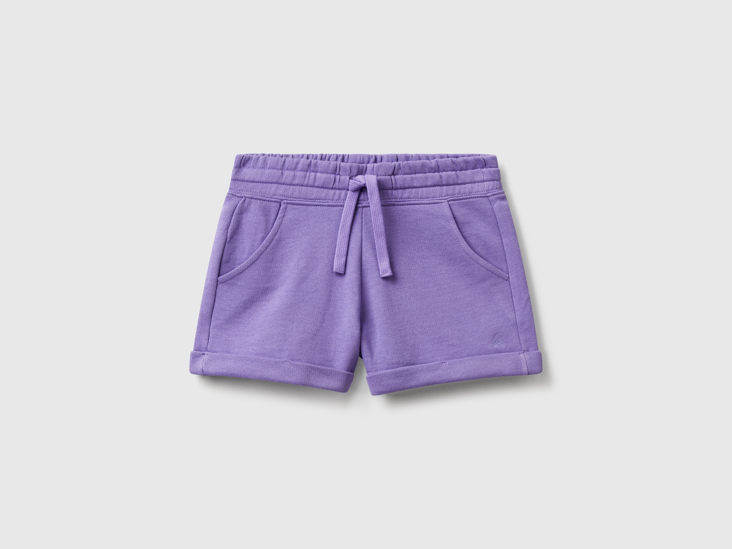 Benetton, Shorts Aus 100 % Baumwollfleece, size M, Lavendelblau, female