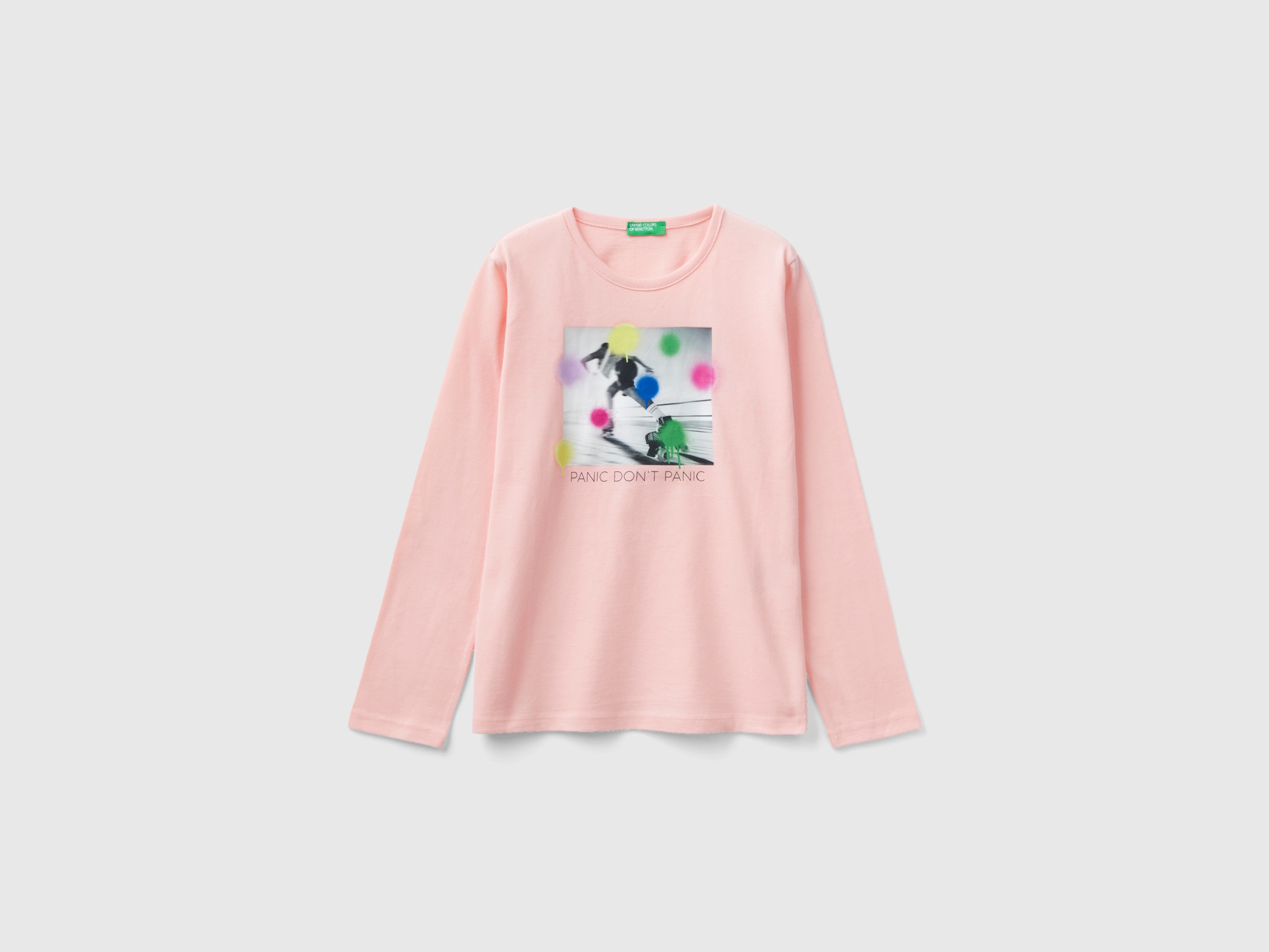Benetton, Warm T-shirt With Photo Print, size M, Pink, Kids