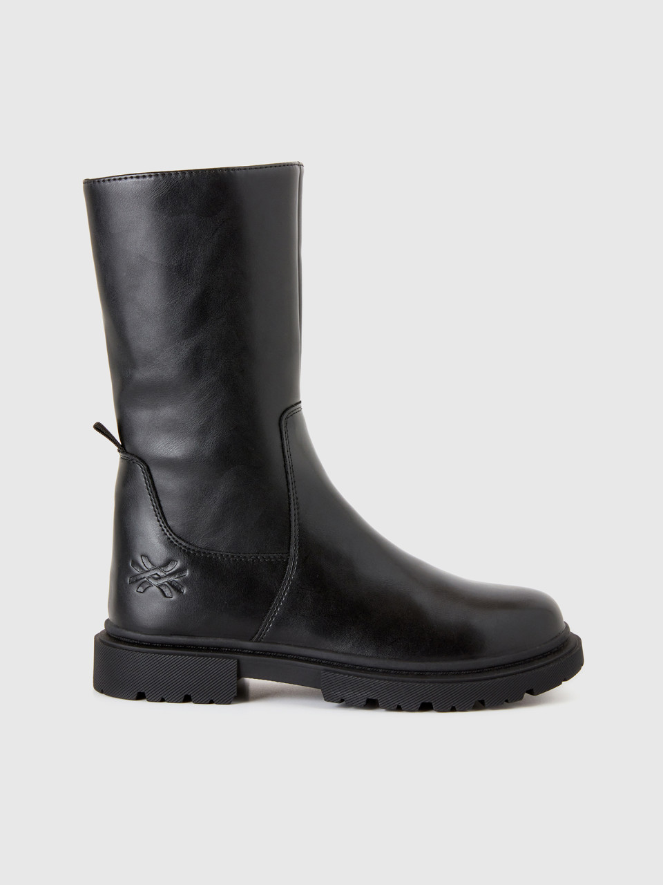 Benetton, Imitation Leather Boots,5Y, Black