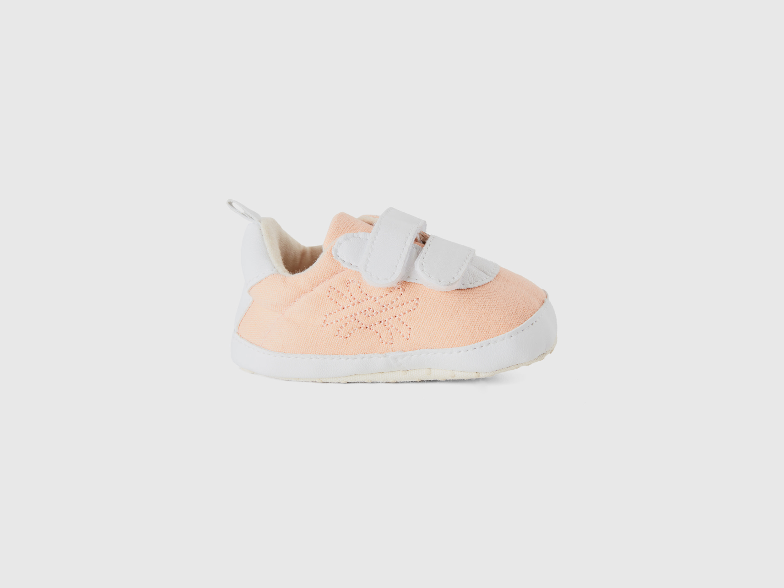 Benetton, First Steps Shoes In Canvas, size 2C, Peach, Kids