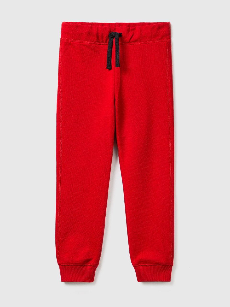Benetton, 100% Cotton Sweatpants, Red, Kids