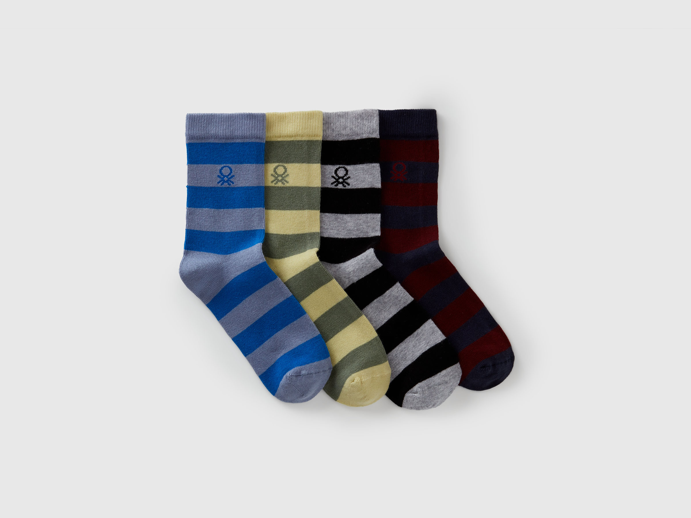 Benetton, Four Pairs Of Patterned Socks, Size: 3-4, Multi-color, Kids