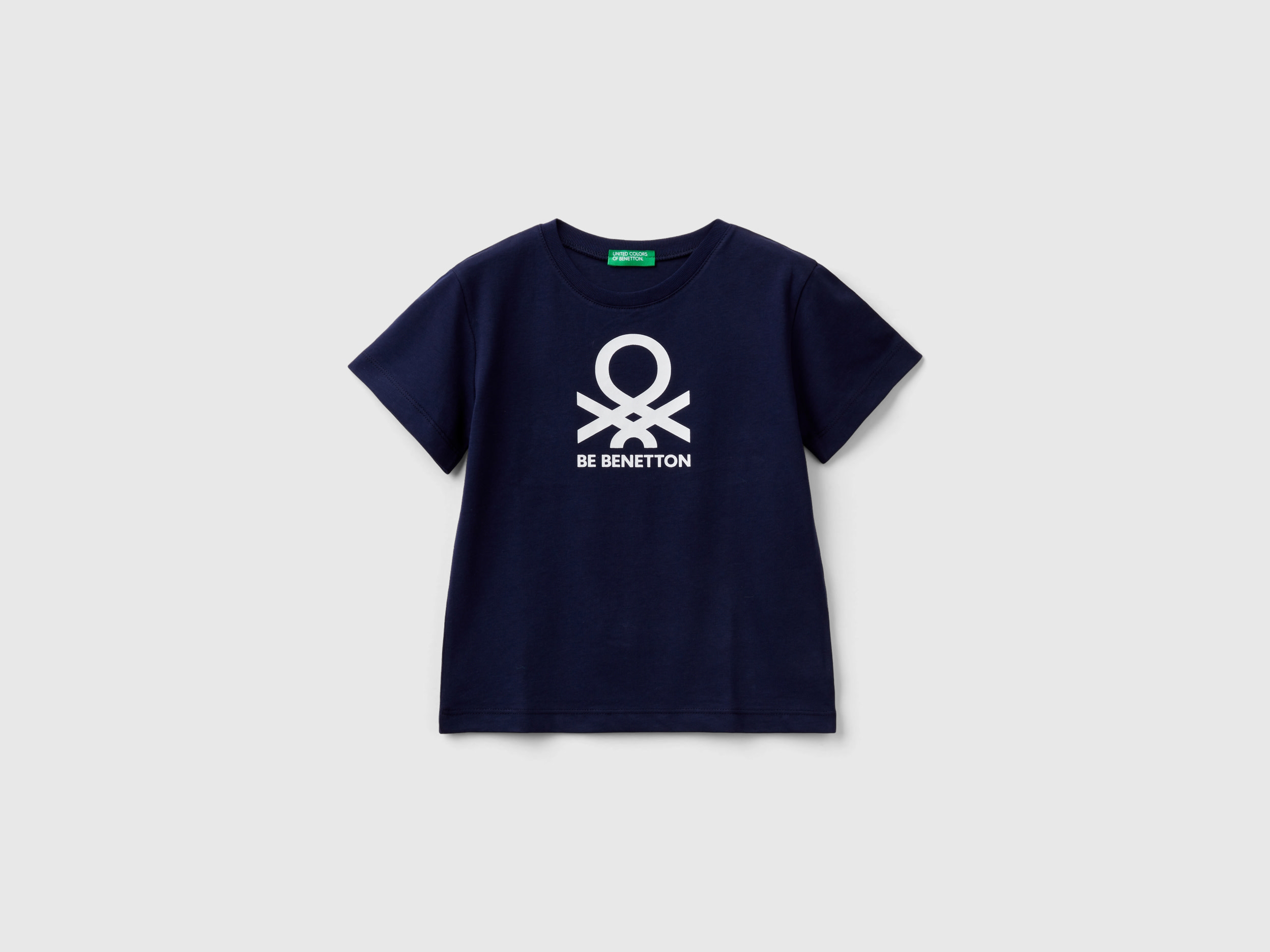 Buy Benetton 100 Cotton T shirt With Logo size 18 24 Dark Blue Kids in Belize discount voucher