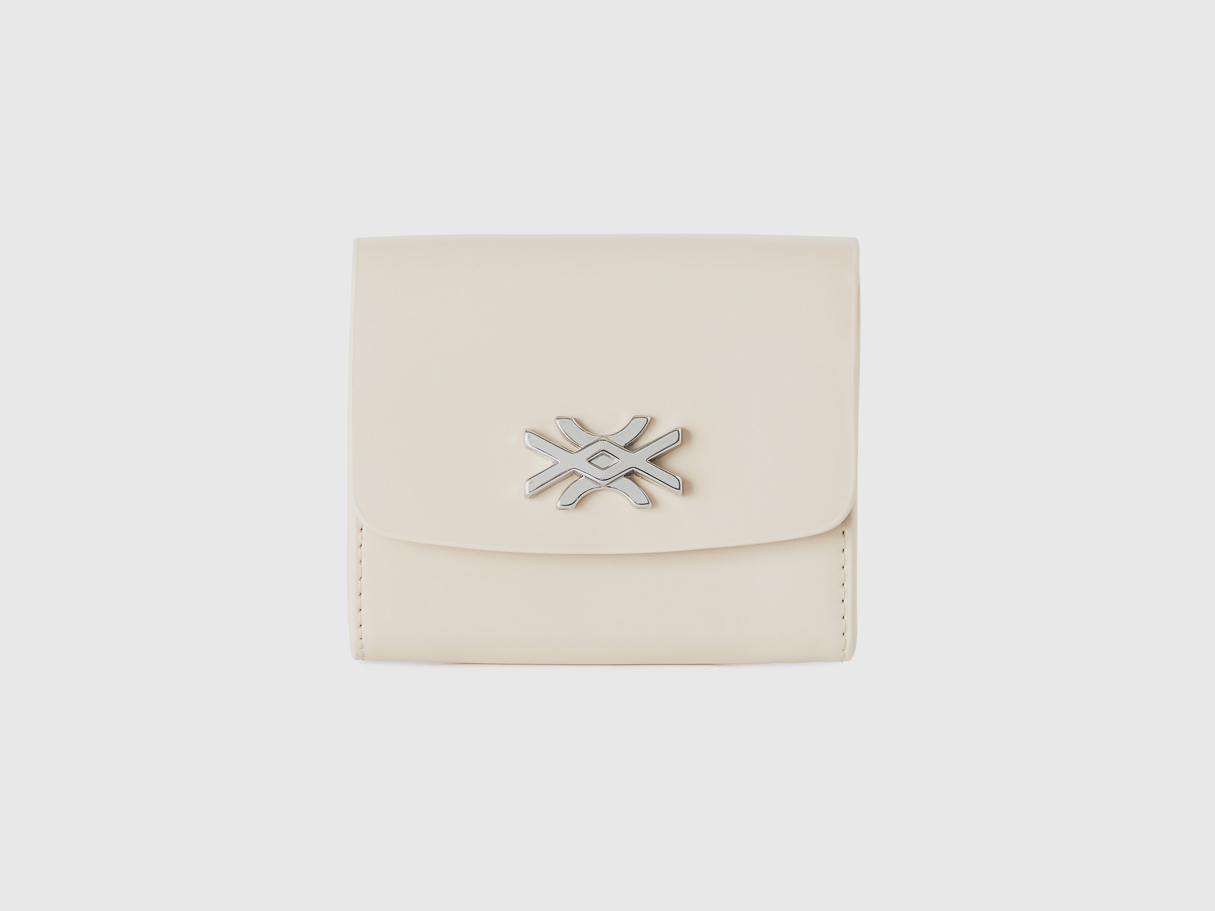 Benetton, Small Wallet In Imitation Leather, size OS, Creamy White, Women