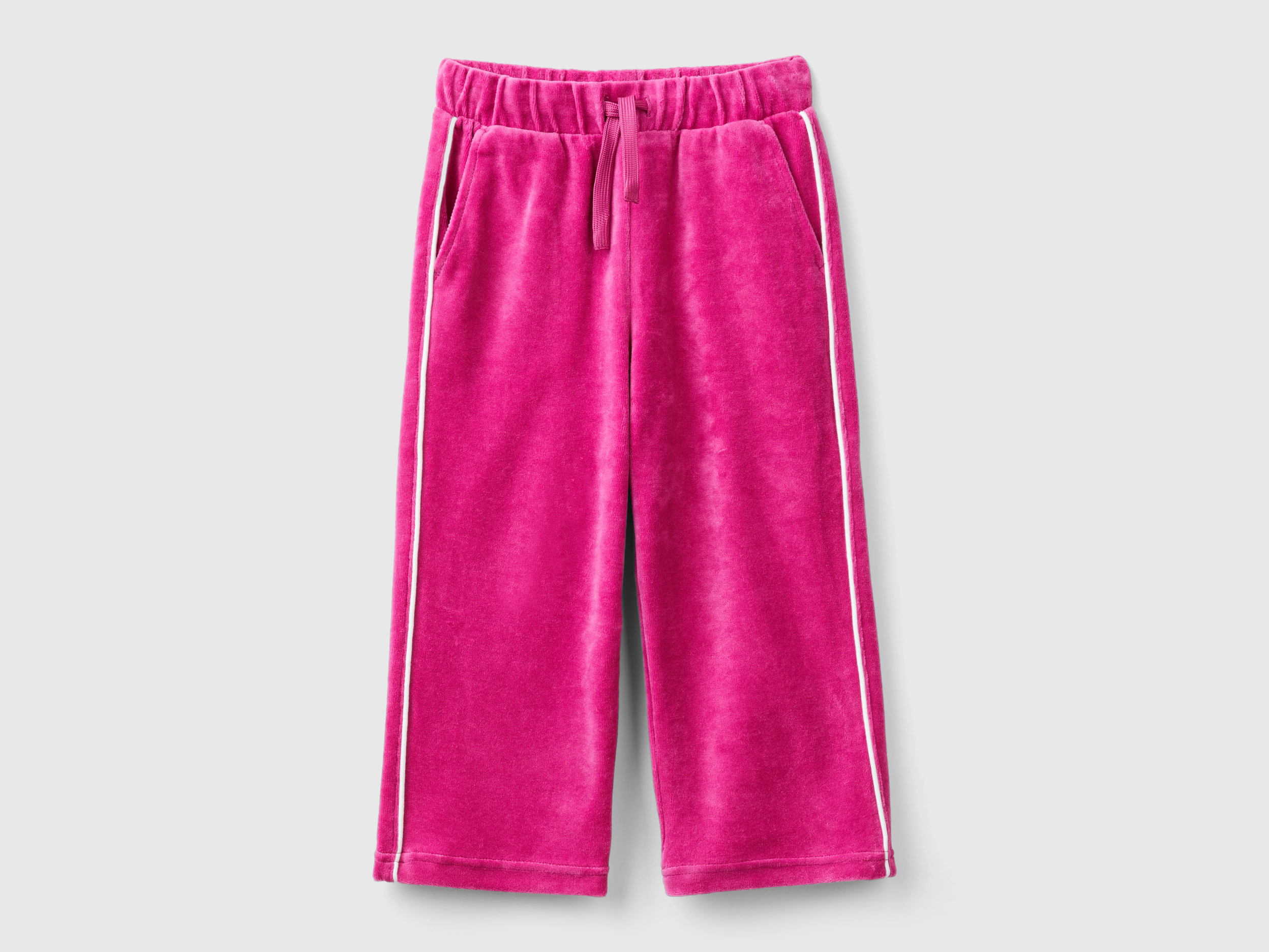 Benetton, Chenille-hose Mit Logo, size 90, Fuchsia, female