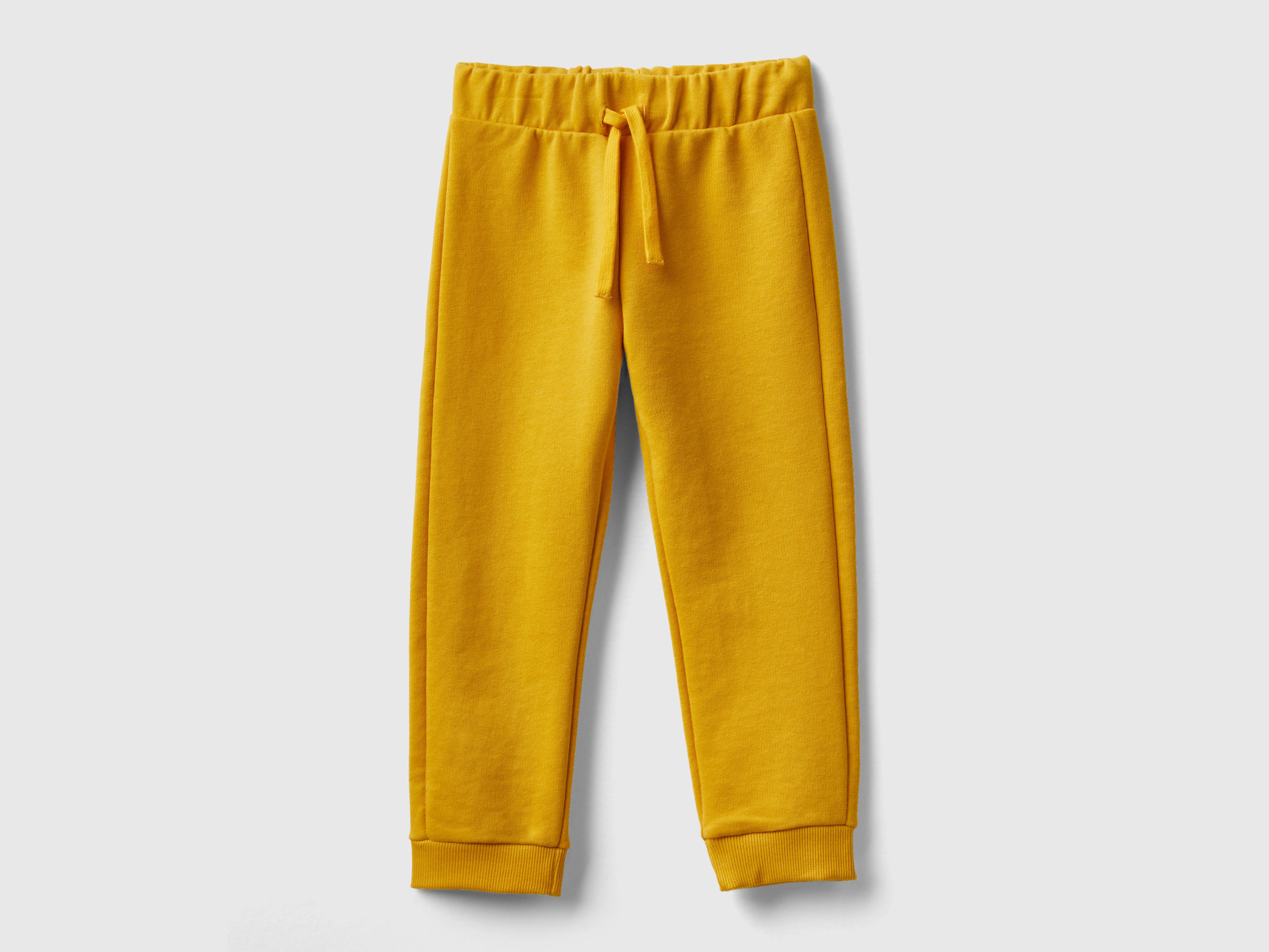 Benetton, Sweat Joggers With Drawstring, size 5-6, Yellow, Kids