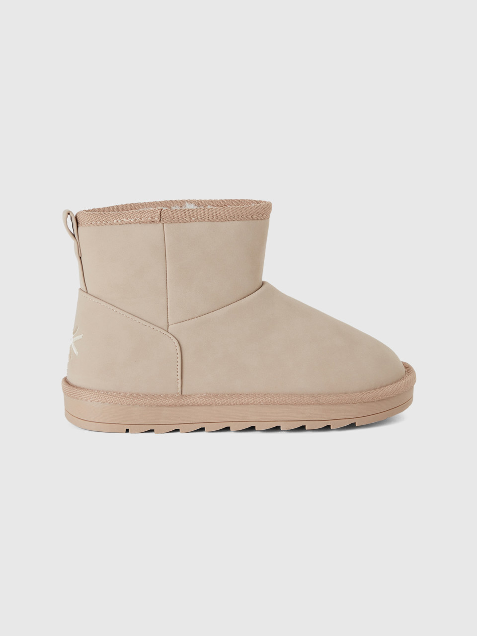 Benetton, Ankle Boots In Imitation Leather, Beige, Kids