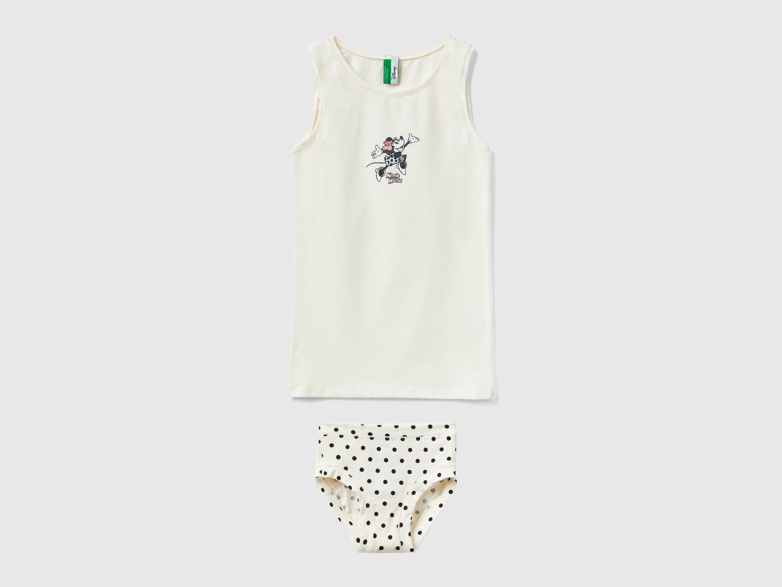 Benetton, Minnie Tank Top And Underwear Set, size 2XL, Creamy White, Kids