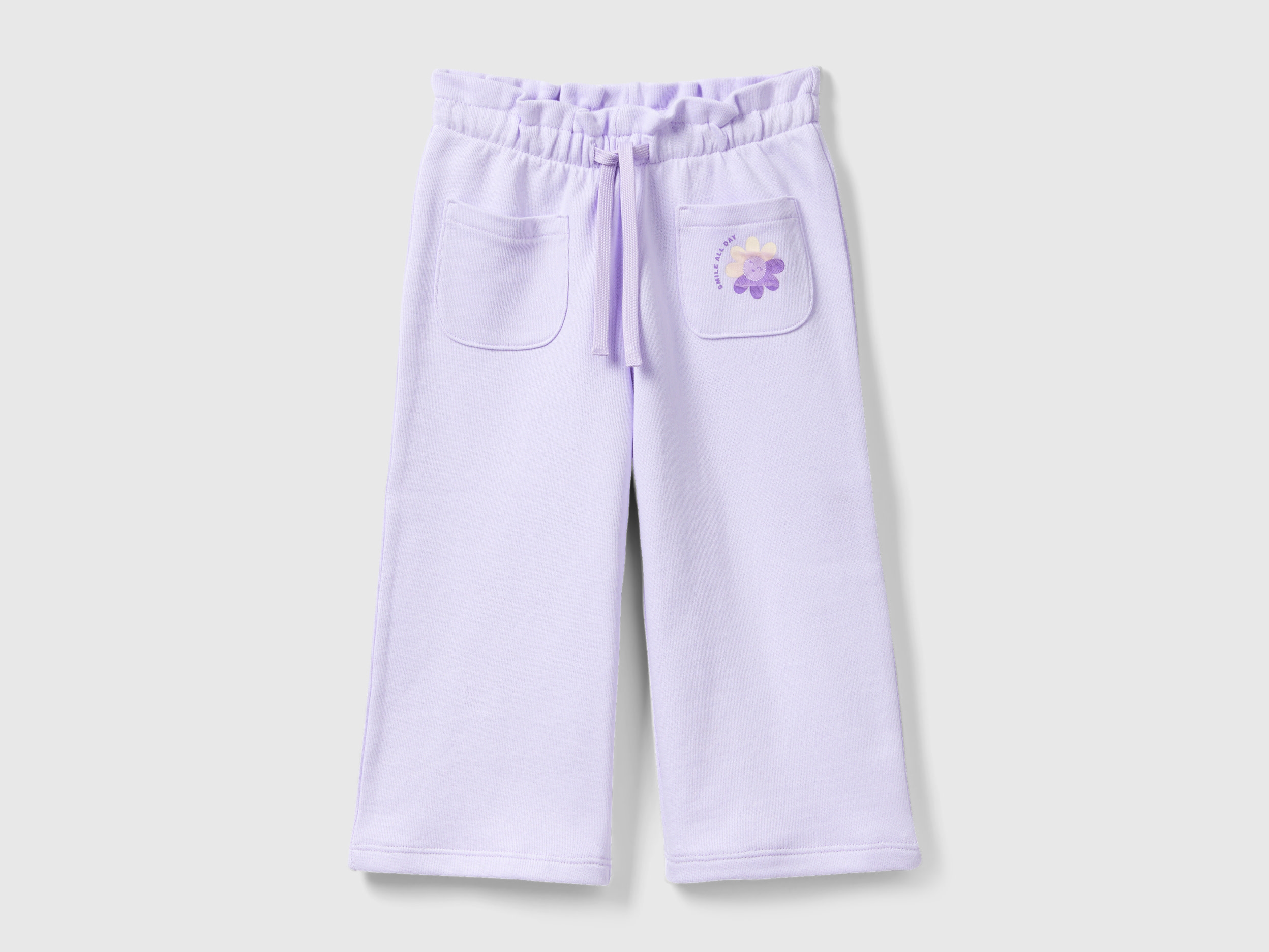 Benetton, Cropped Fit Sweatpants, size 2-3, Lilac, Kids