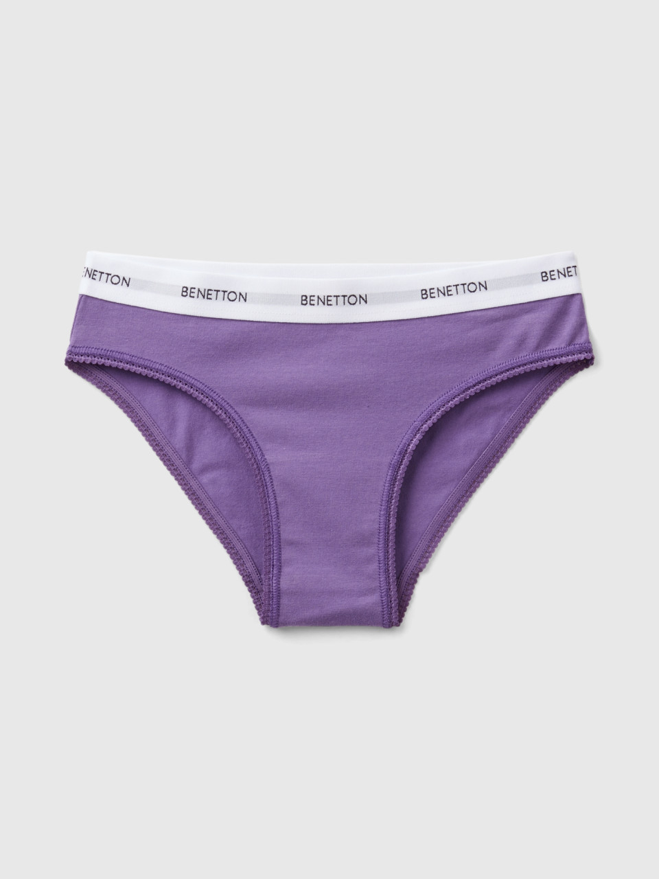 Benetton, Underwear In Stretch Organic Cotton, Violet, Kids