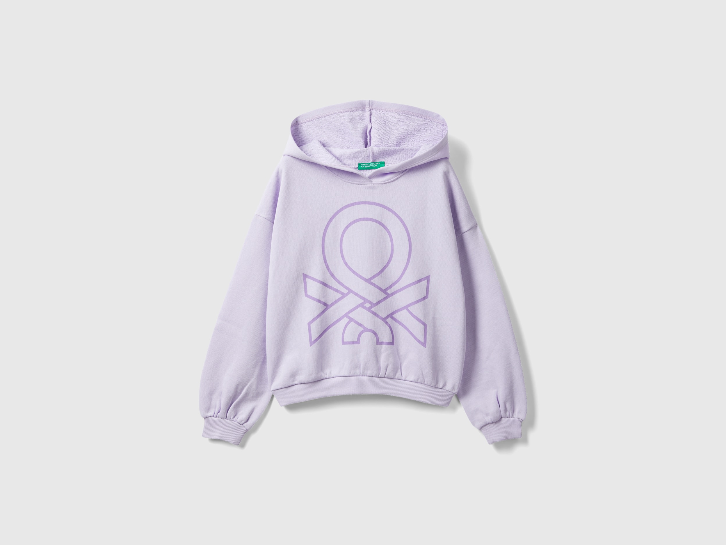 Benetton, Hoodie With Maxi Logo, size L, Lilac, Kids