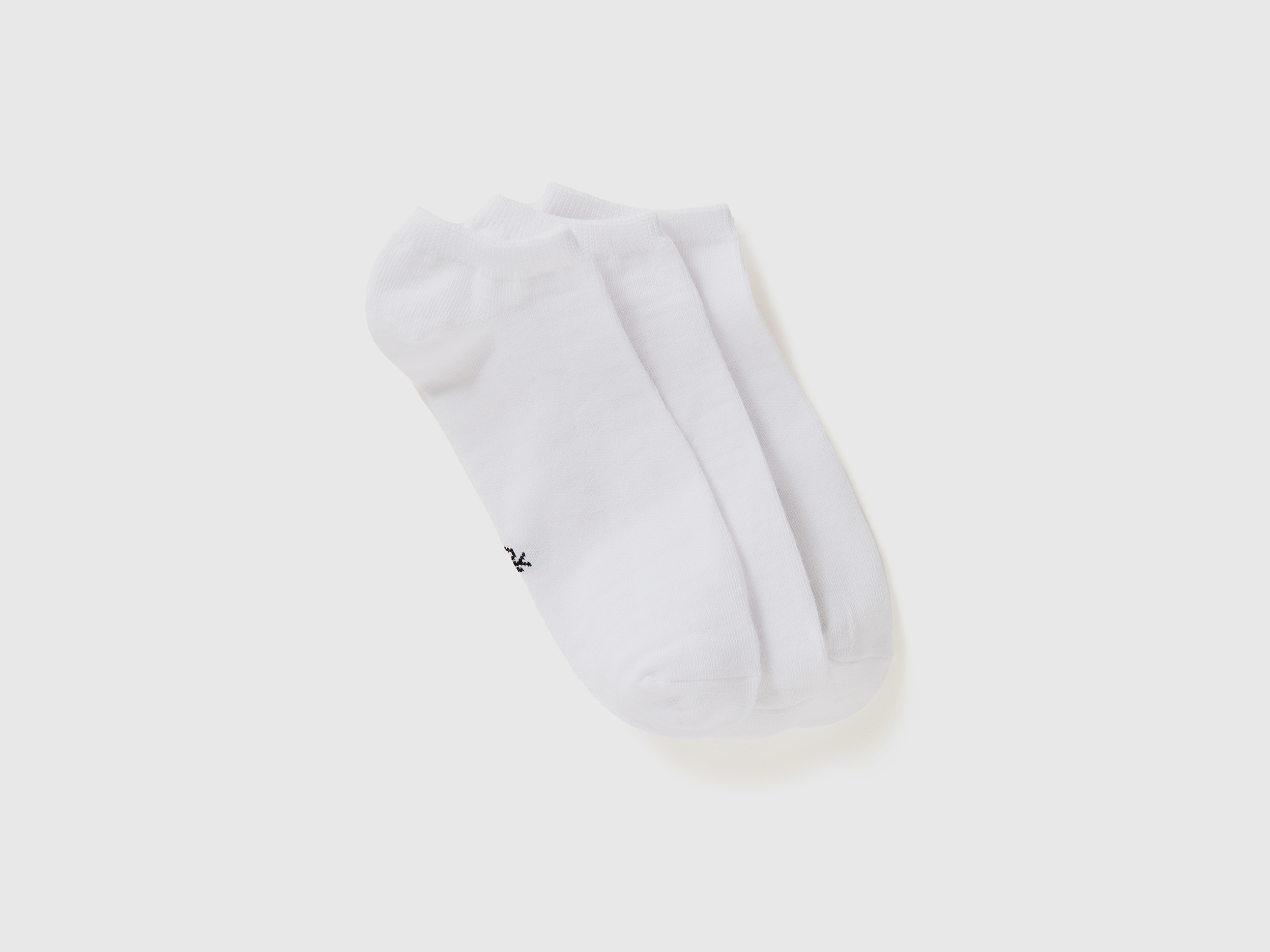 Benetton, 3er-pack Kurze Socken, size 36-38, Weiss, female