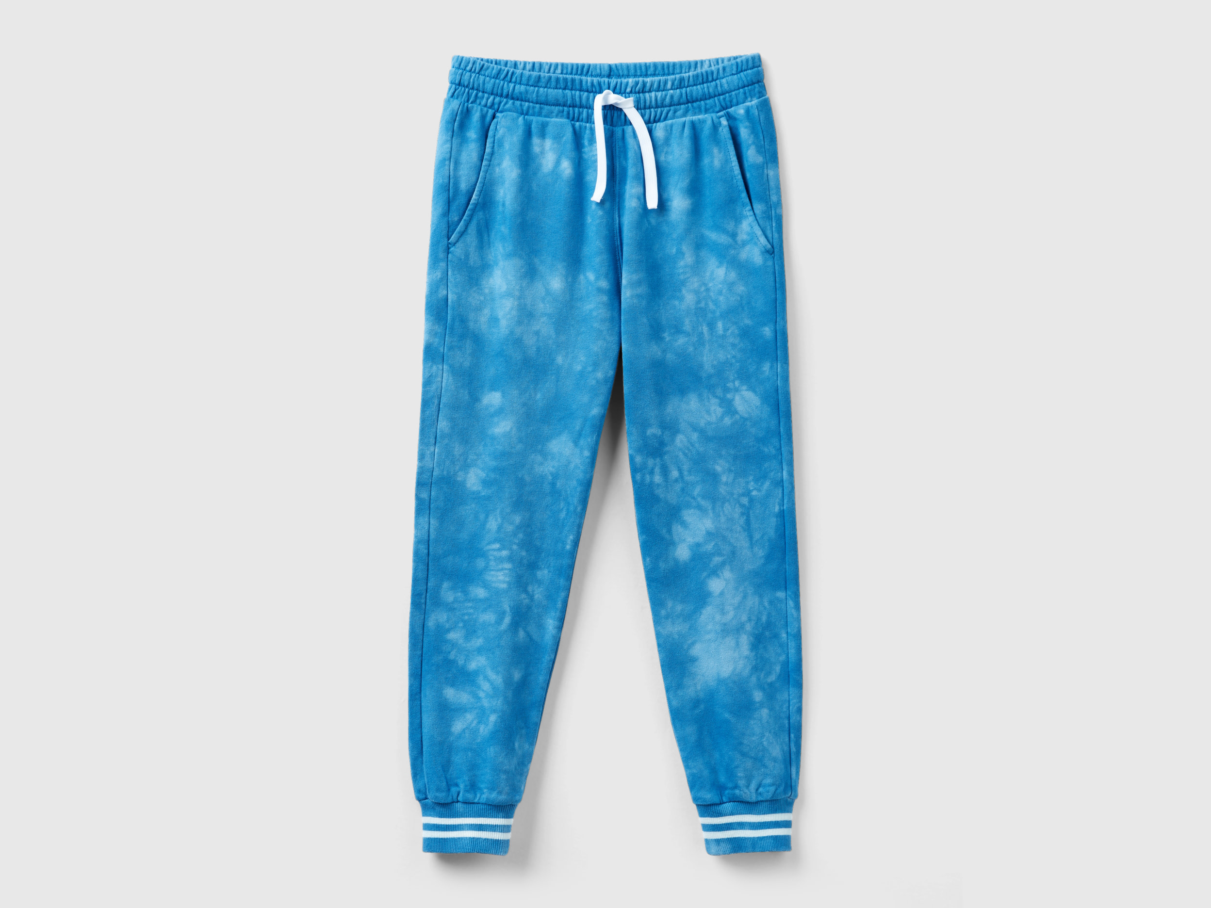 Benetton, Tie-dye Sweatpants, size 2XL, Light Blue, Kids