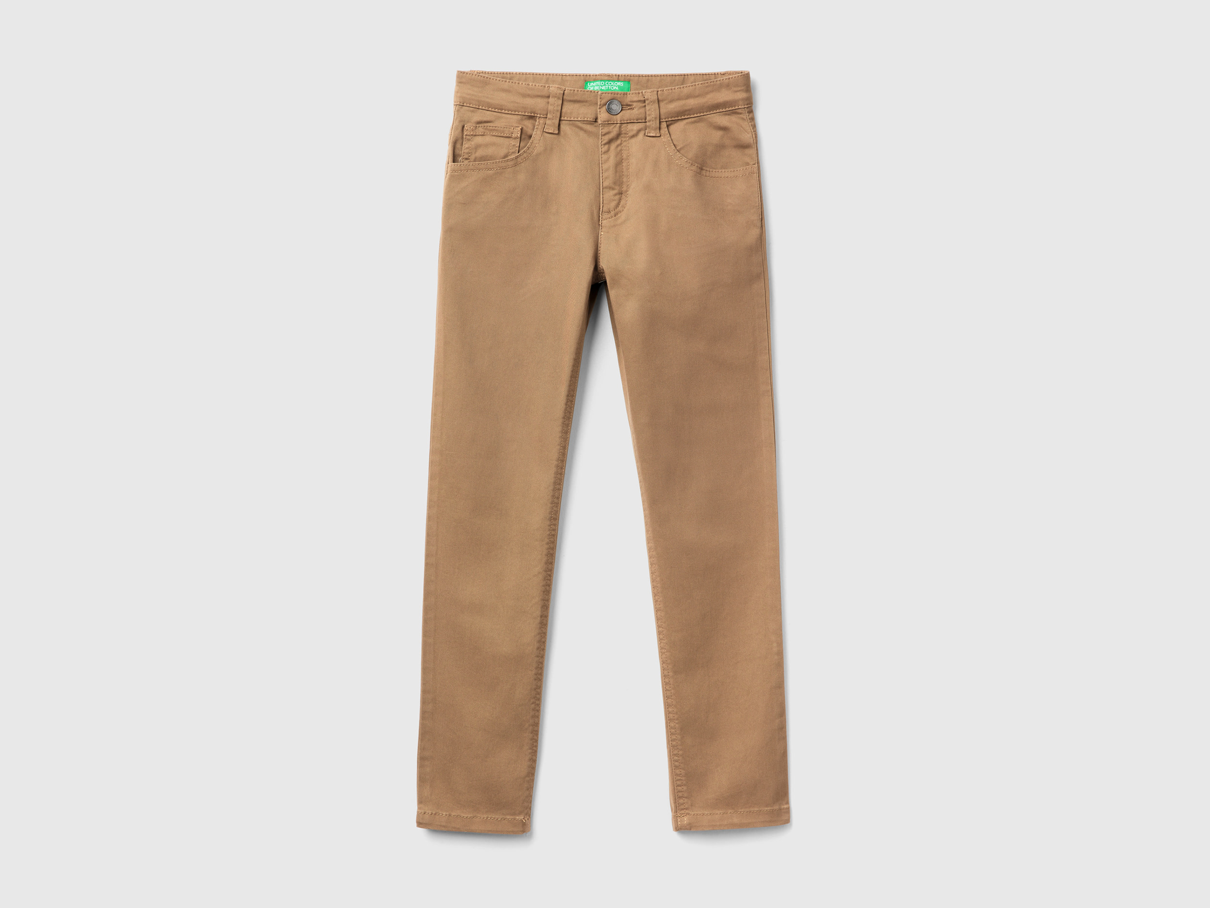 Benetton, Five-pocket Slim Fit Trousers, size 3XL, Beige, Kids